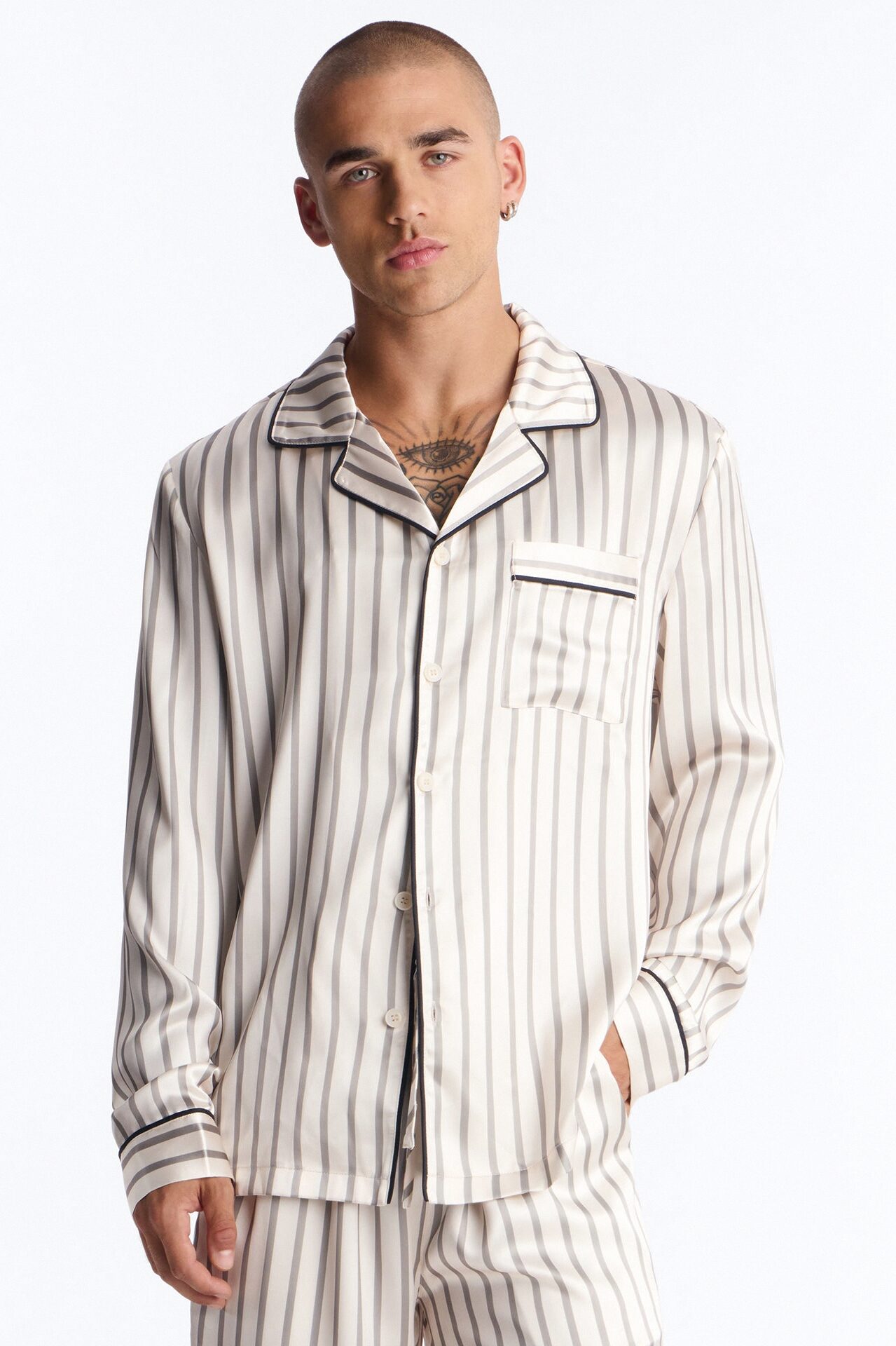 Hudson Stripe Lounge Set - Cream/combo