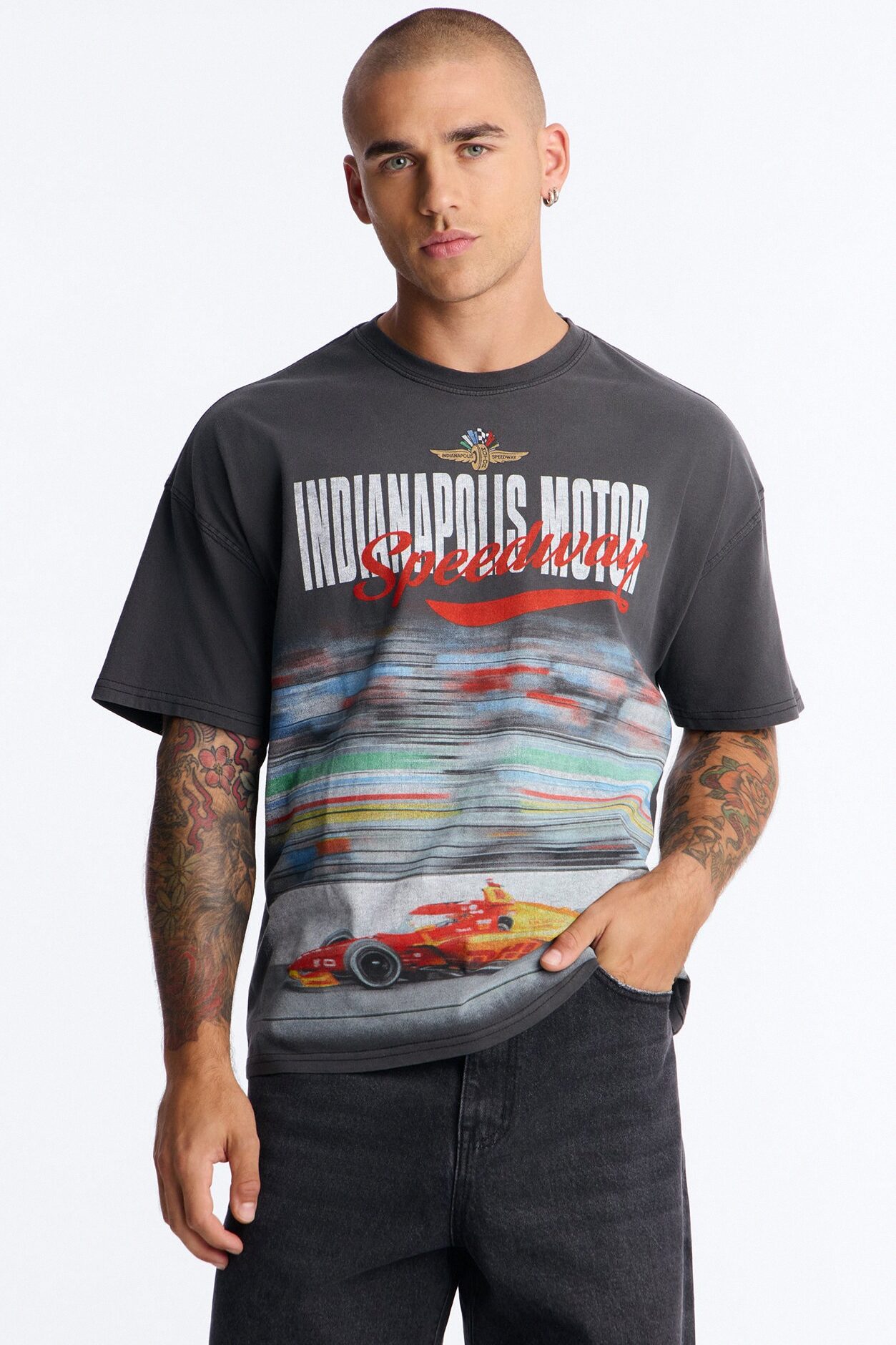 Indianapolis Motor Speedway Racing Vintage Short Sleeve Tee - Black