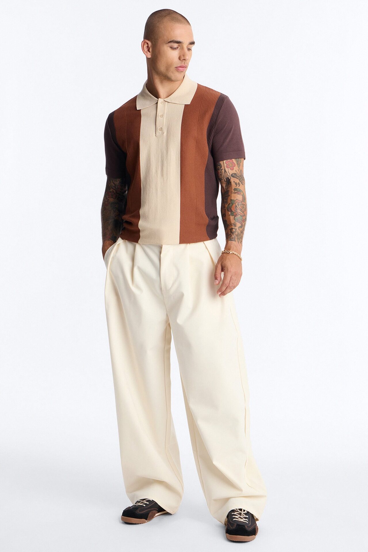 Palm Springs Panel Polo - Brown/combo