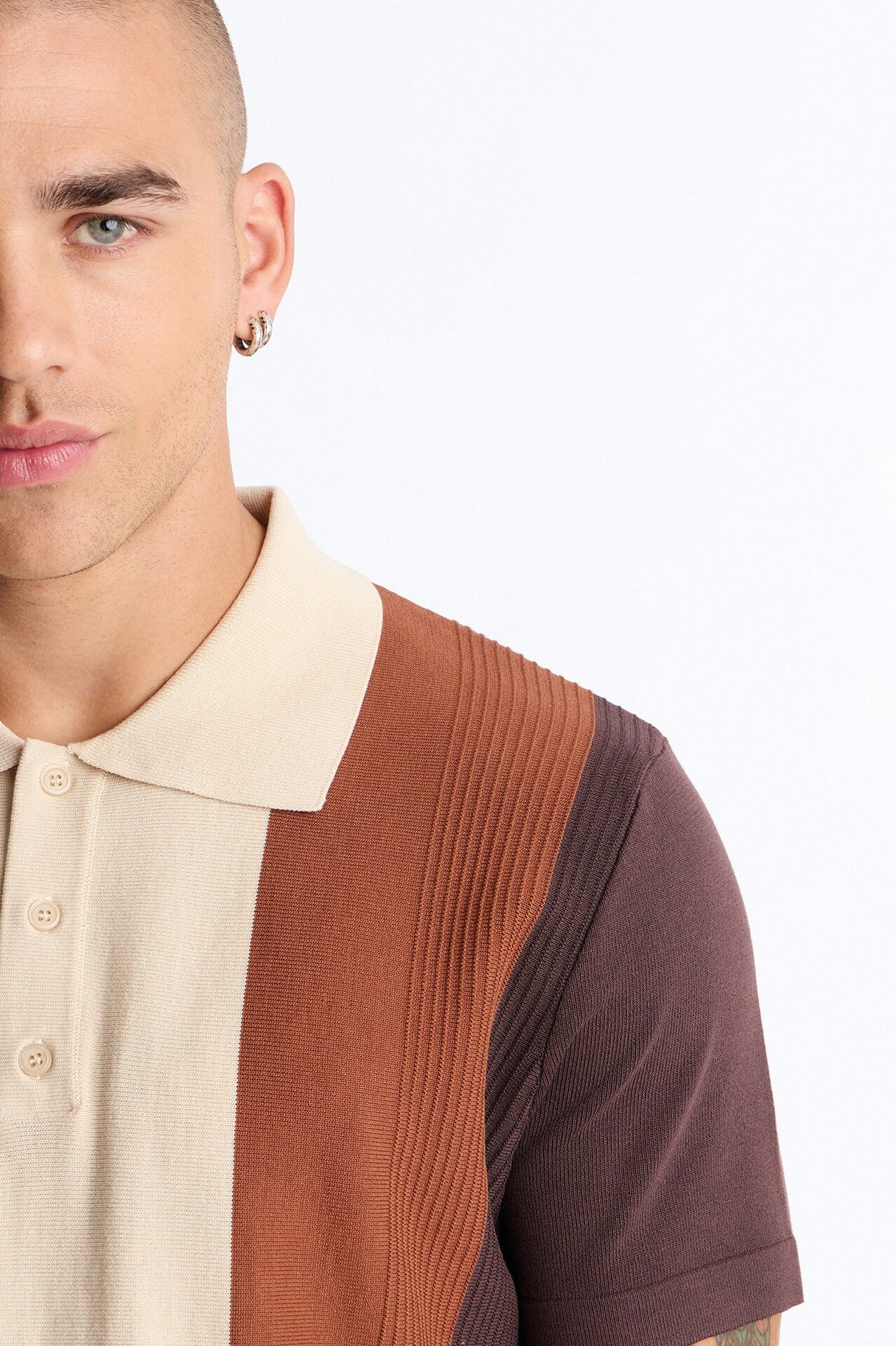 Palm Springs Panel Polo - Brown/combo
