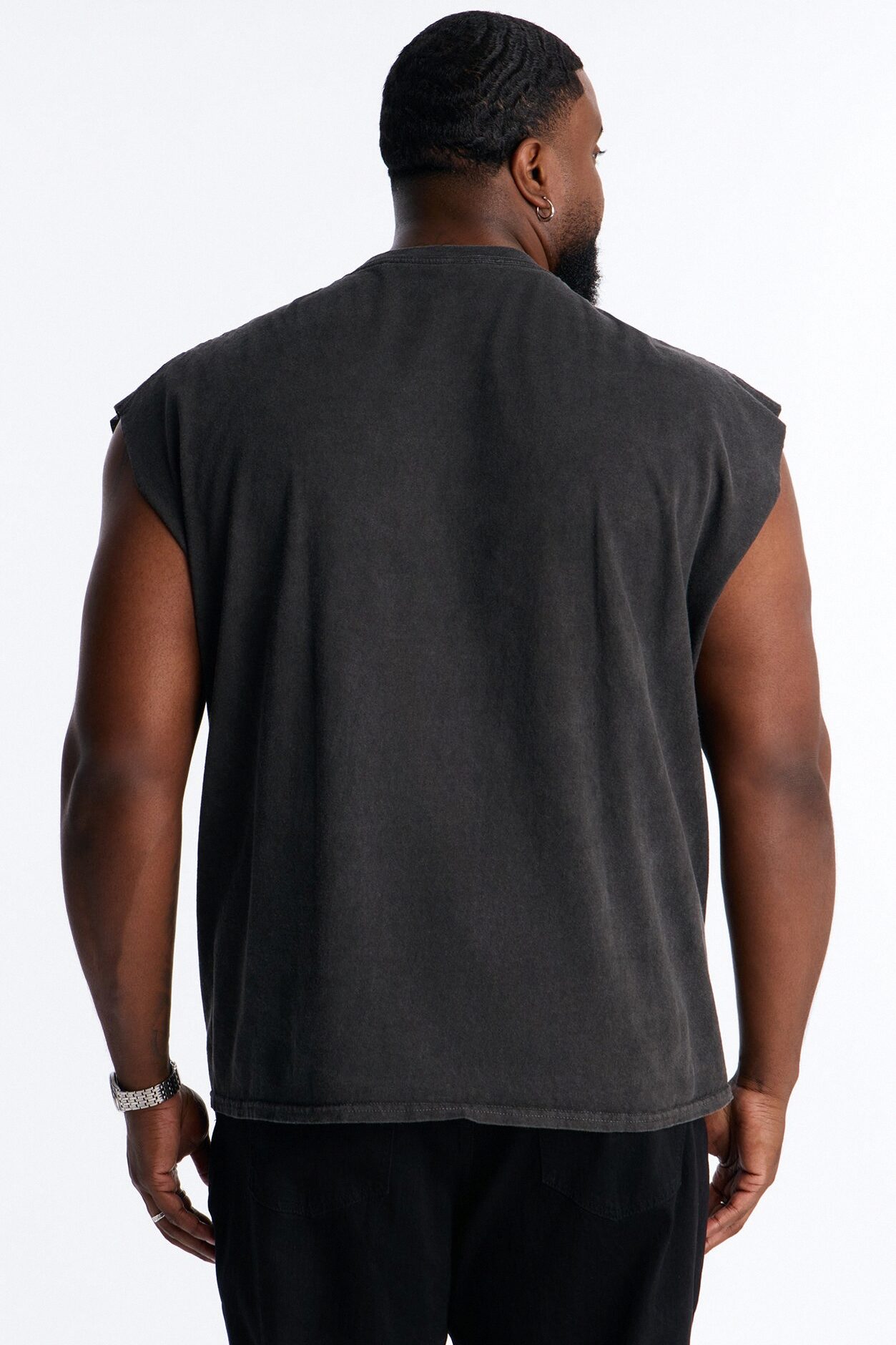 Savage Rule Vintage Oversized Muscle Tee - Black Wash