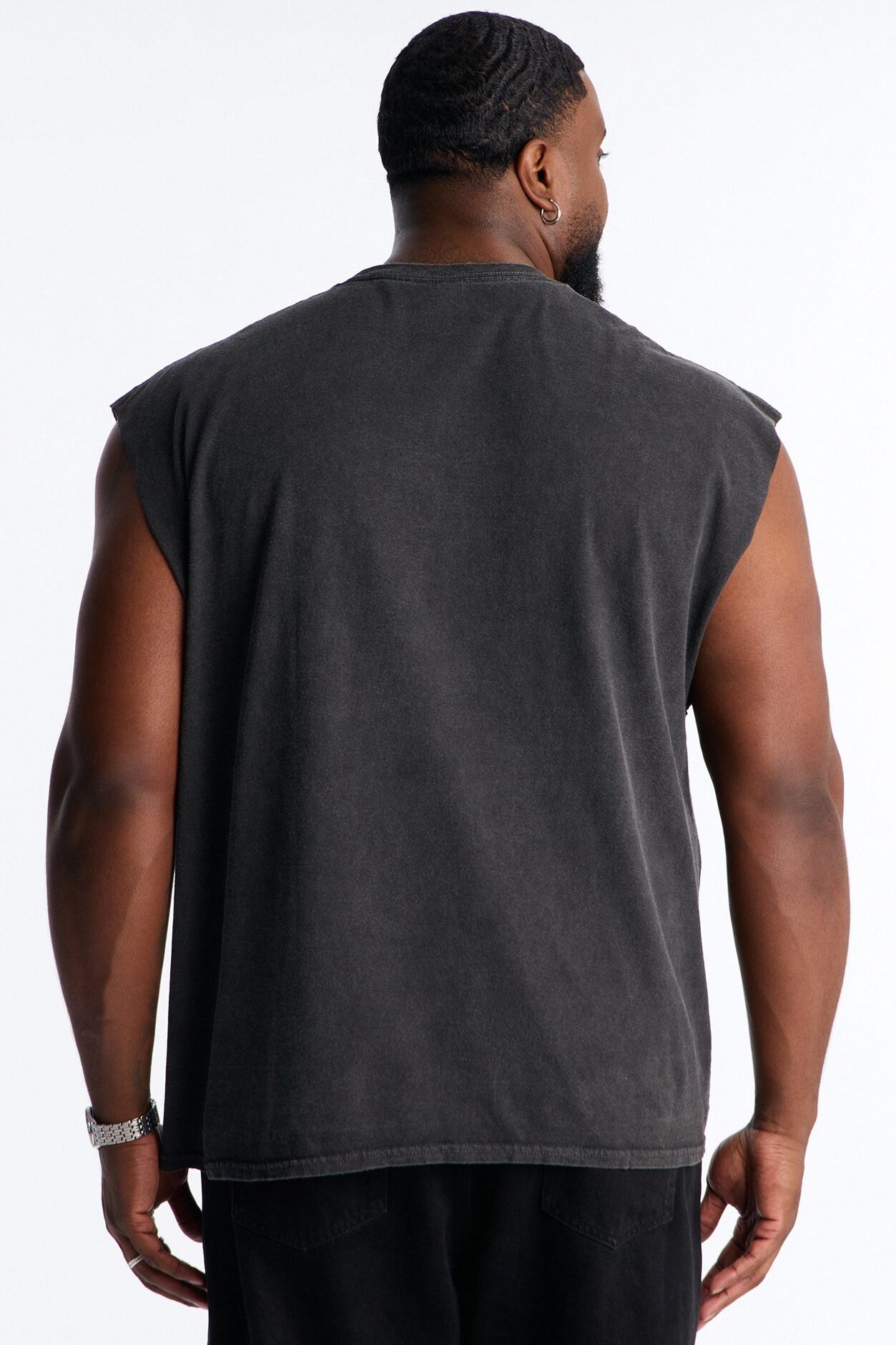 Through The Fire Vintage Oversized Muscle Tee - Black Wash