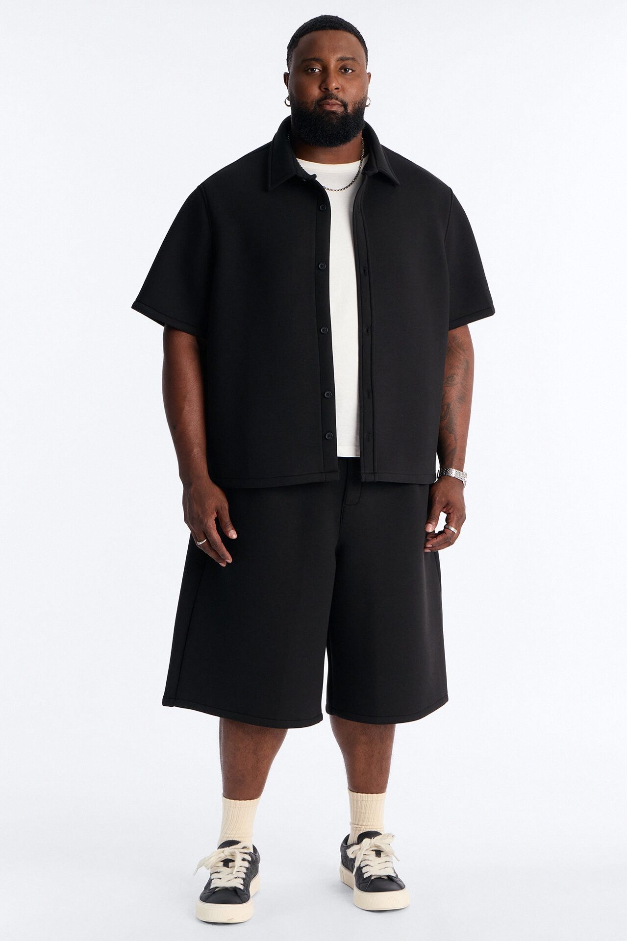 Relaxed Arclight Interlock Short Sleeve Shirt - Black
