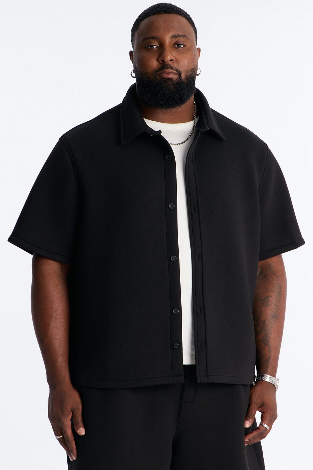 Relaxed Arclight Interlock Short Sleeve Shirt - Black