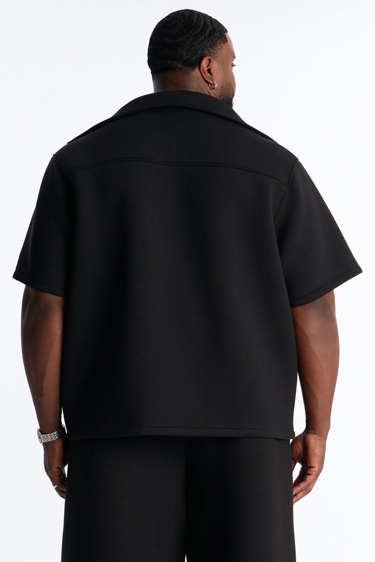 Relaxed Arclight Interlock Short Sleeve Shirt - Black