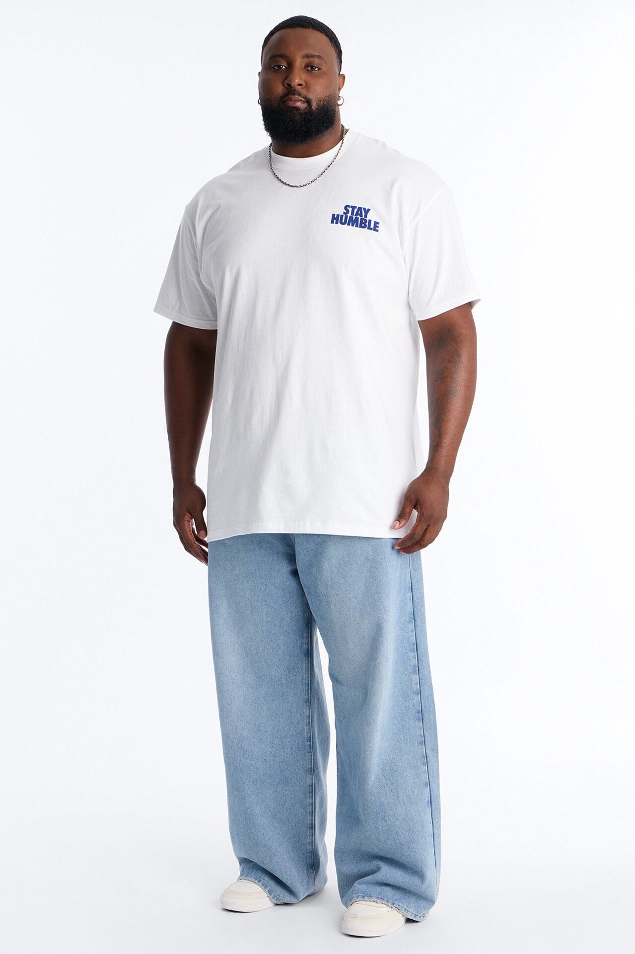 Hustle Hard Oversized Short Sleeve Tee - White