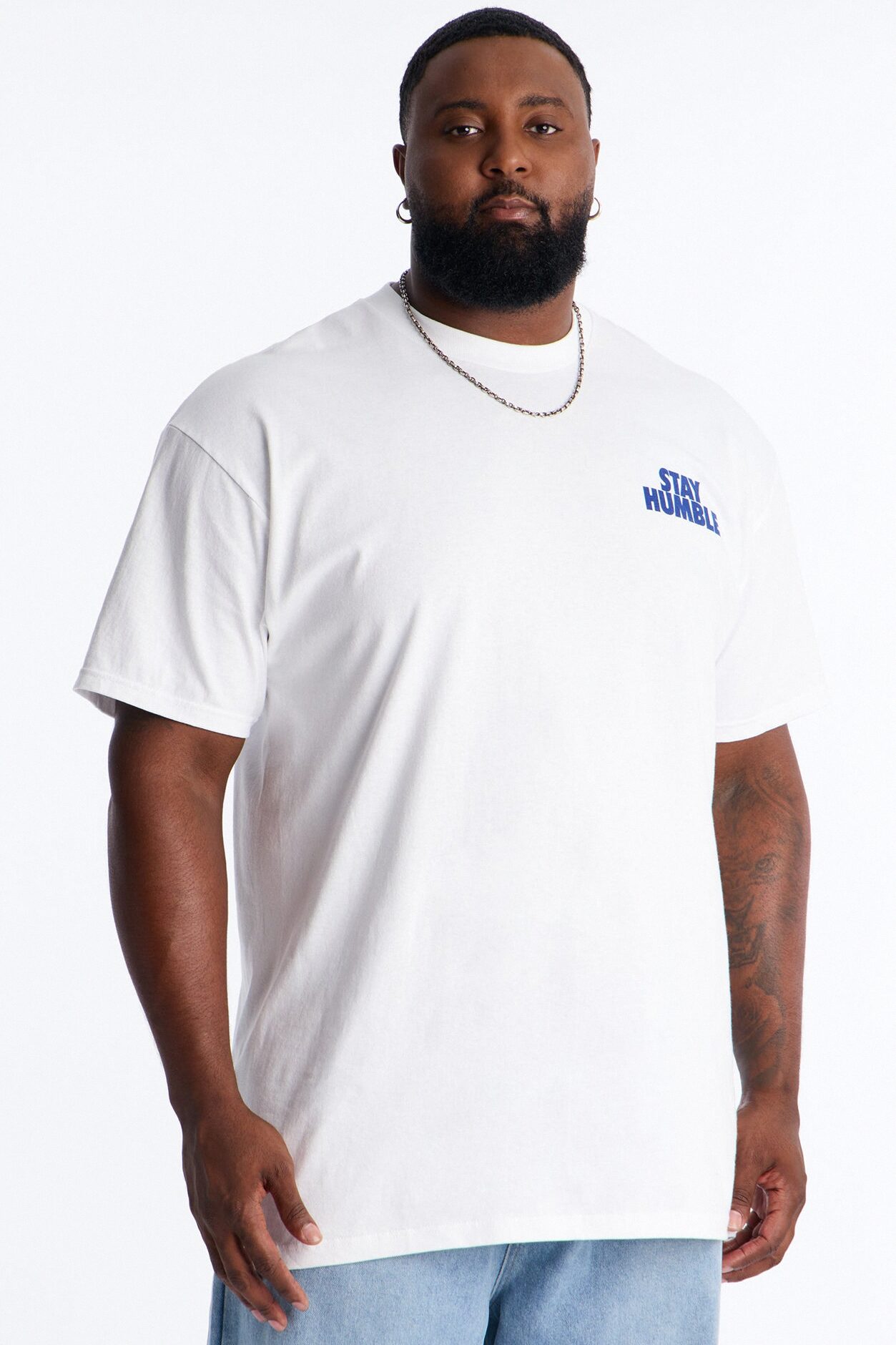 Hustle Hard Oversized Short Sleeve Tee - White