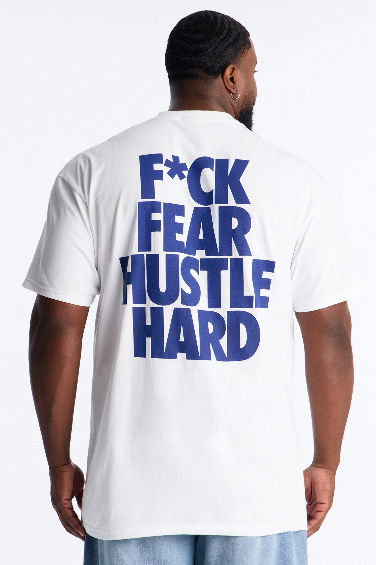 Hustle Hard Oversized Short Sleeve Tee - White
