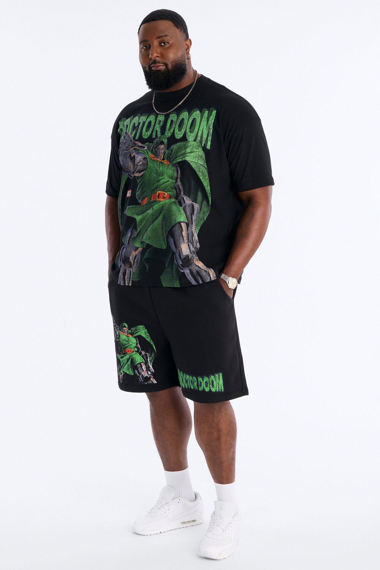 Marvel Dr Doom Heavy Weight Boxy Short Sleeve Tee - Black