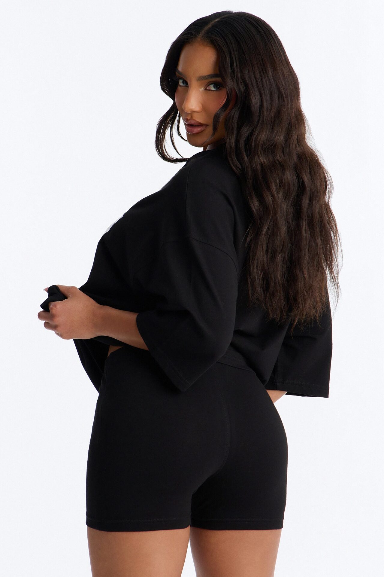 So Original Oversized T-Shirt Short Set - Black