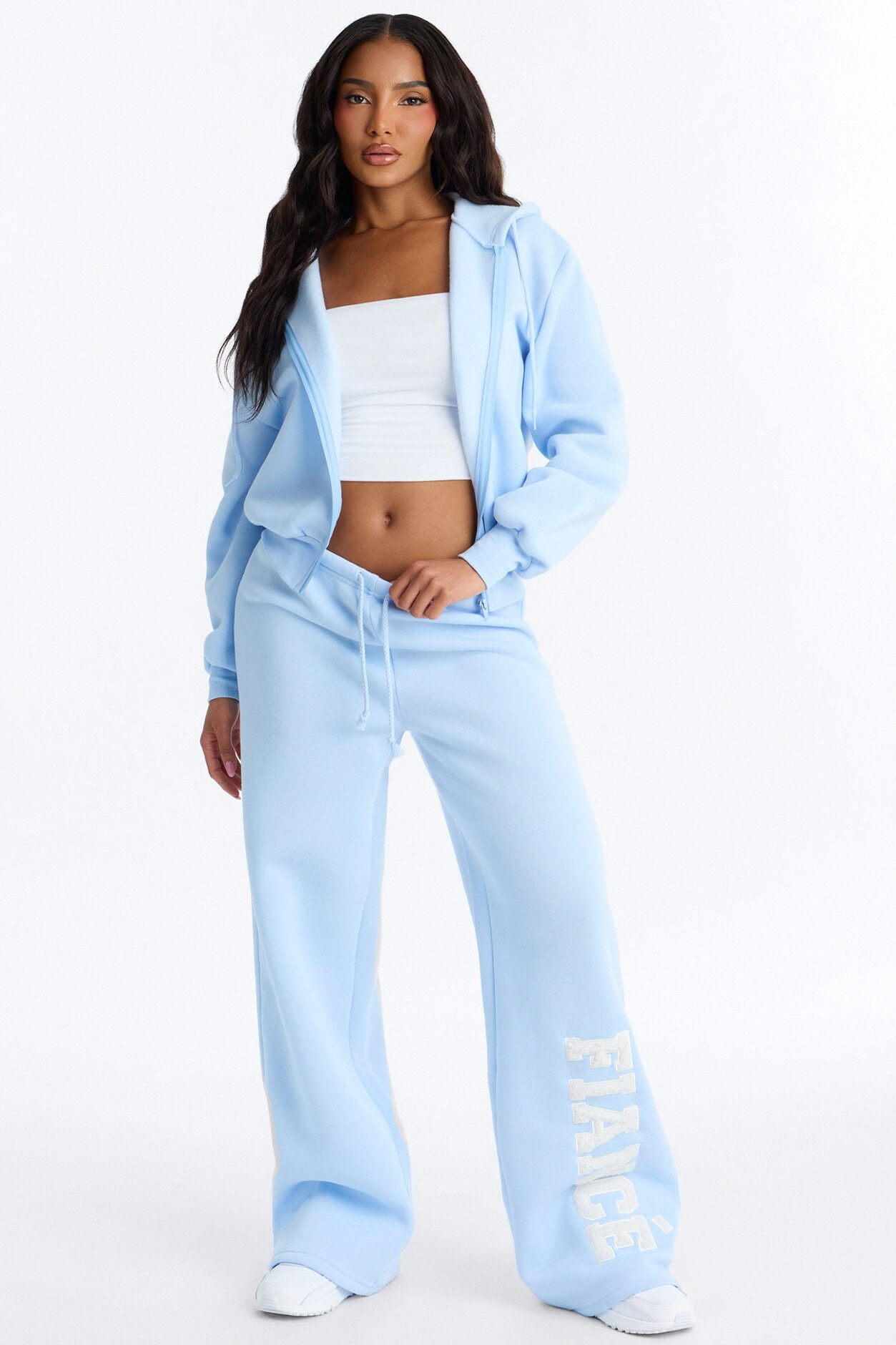 She's A Fiancé Fleece Pant Set - Light Blue