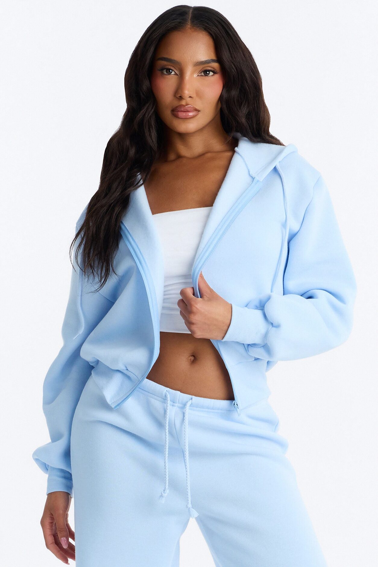 She's A Fiancé Fleece Pant Set - Light Blue