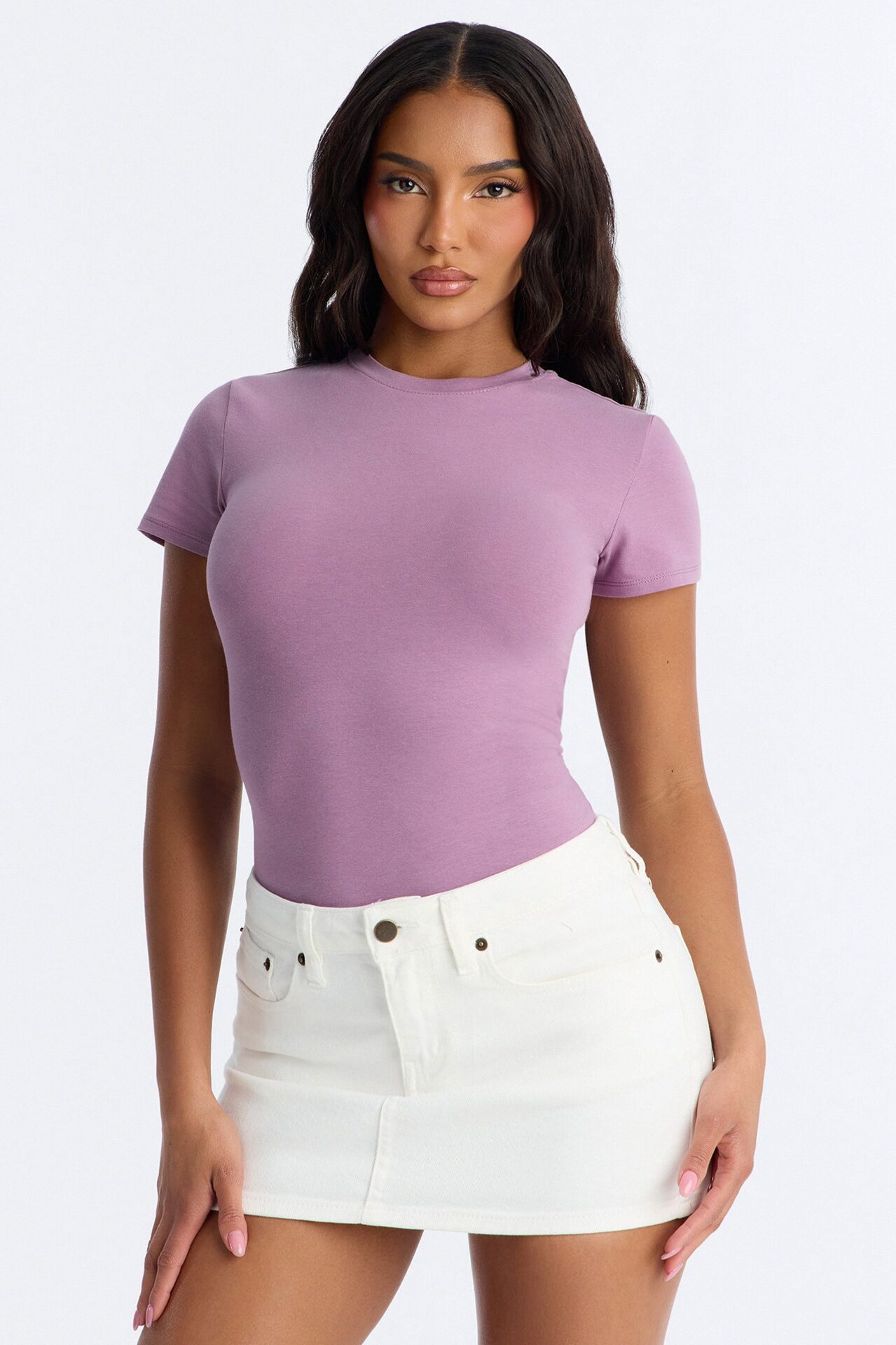 Camilla Classic Fit Crew Neck Tee - Plum