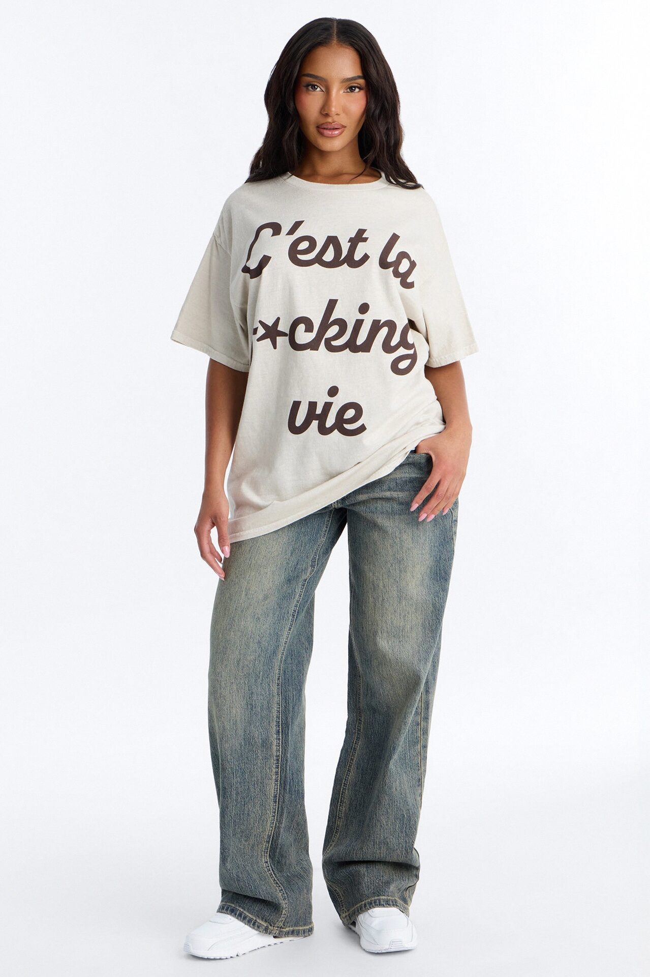 C'est La Vie Explicit Tee - Taupe