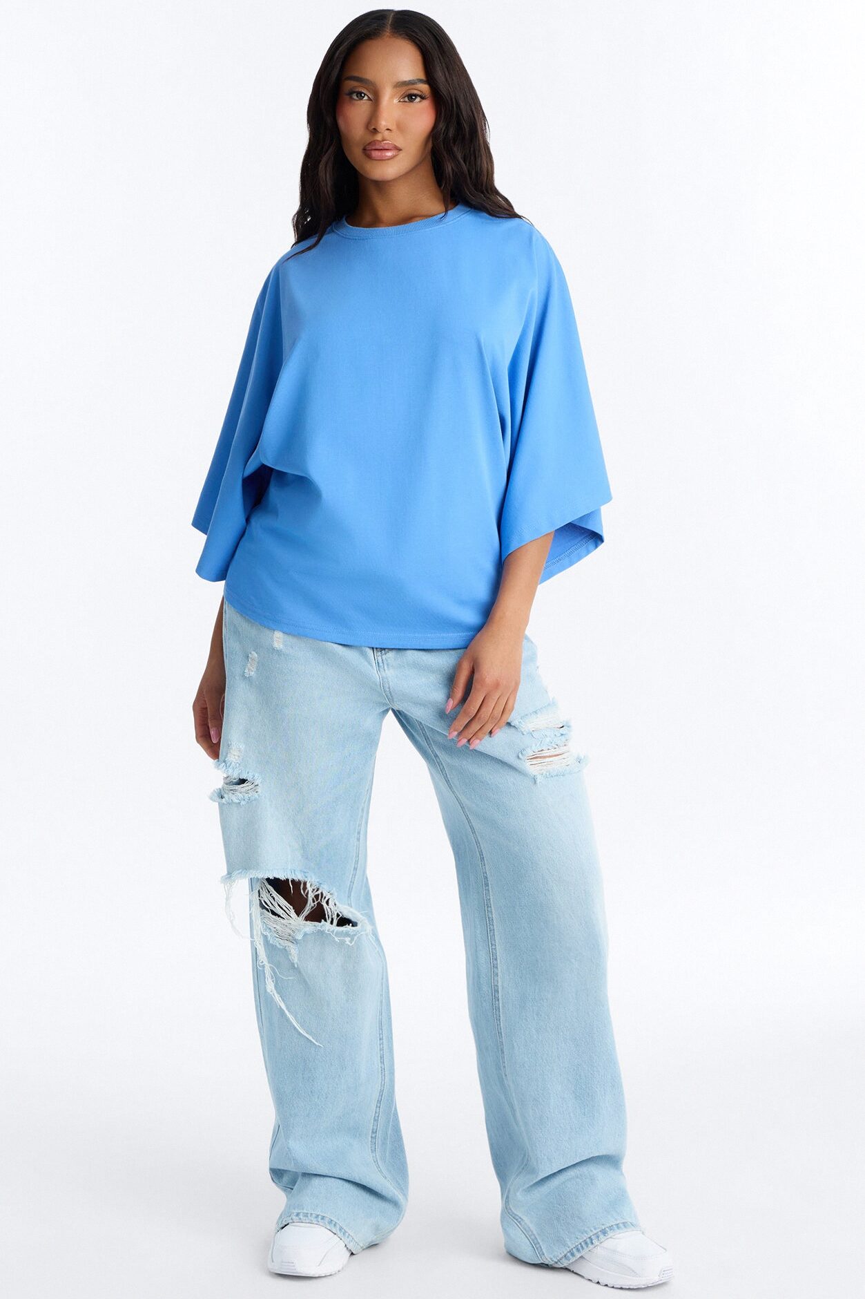 Kendall Oversized Short Sleeve T-Shirt - Blue