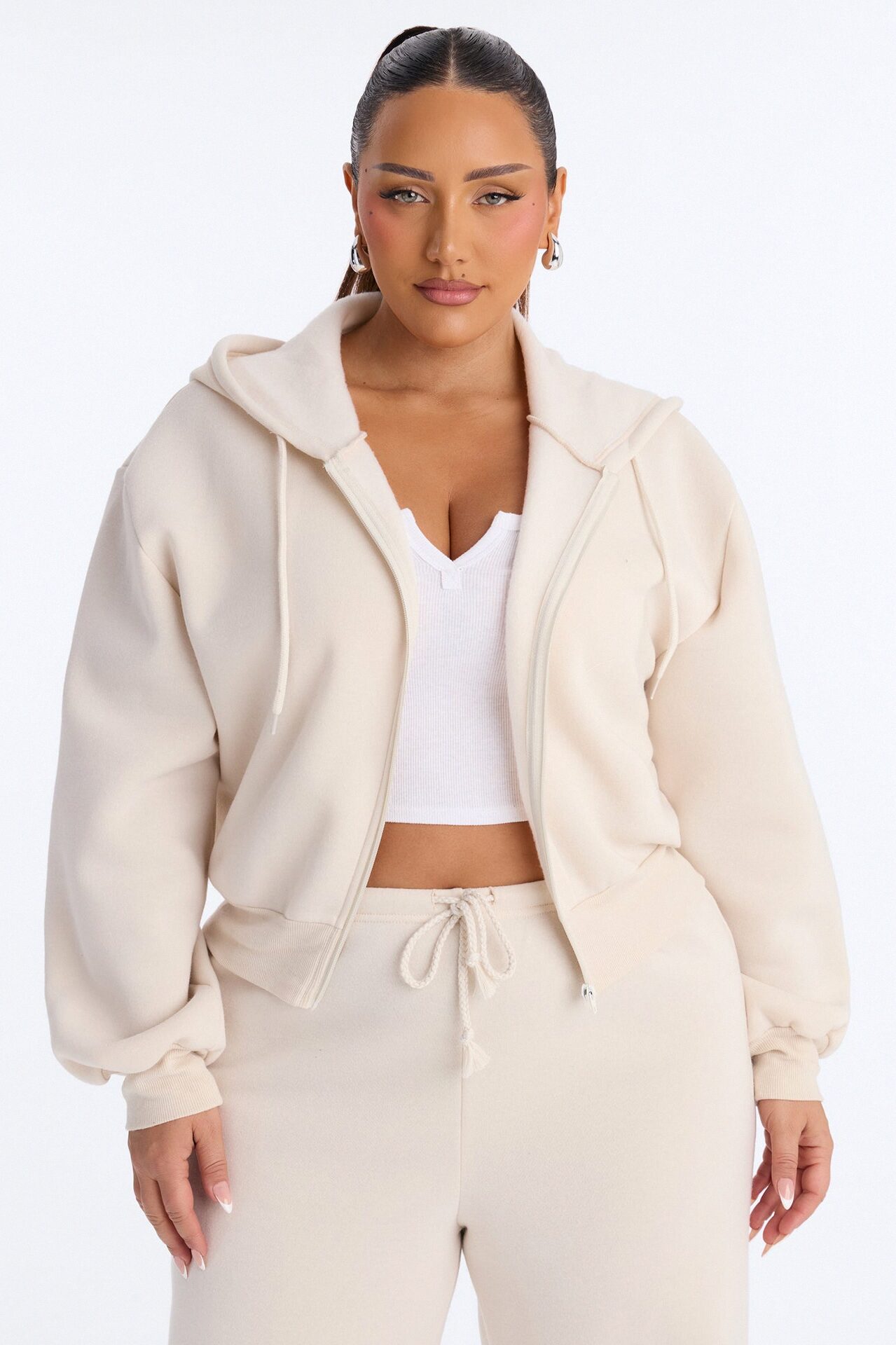 Soon To Be Mrs Fleece Pant Set - Cream