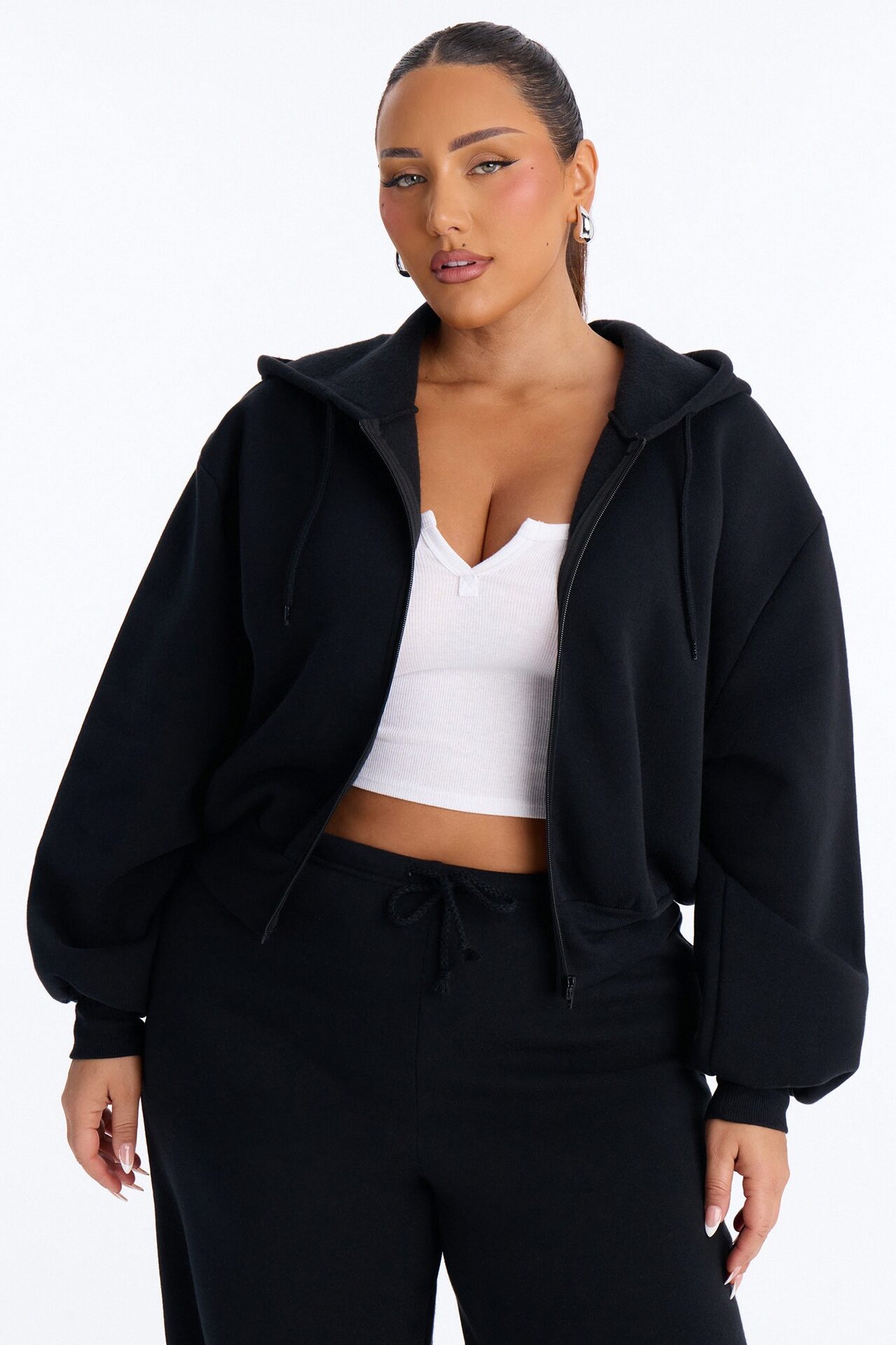 Wifey Era Fleece Pant Set - Black/White