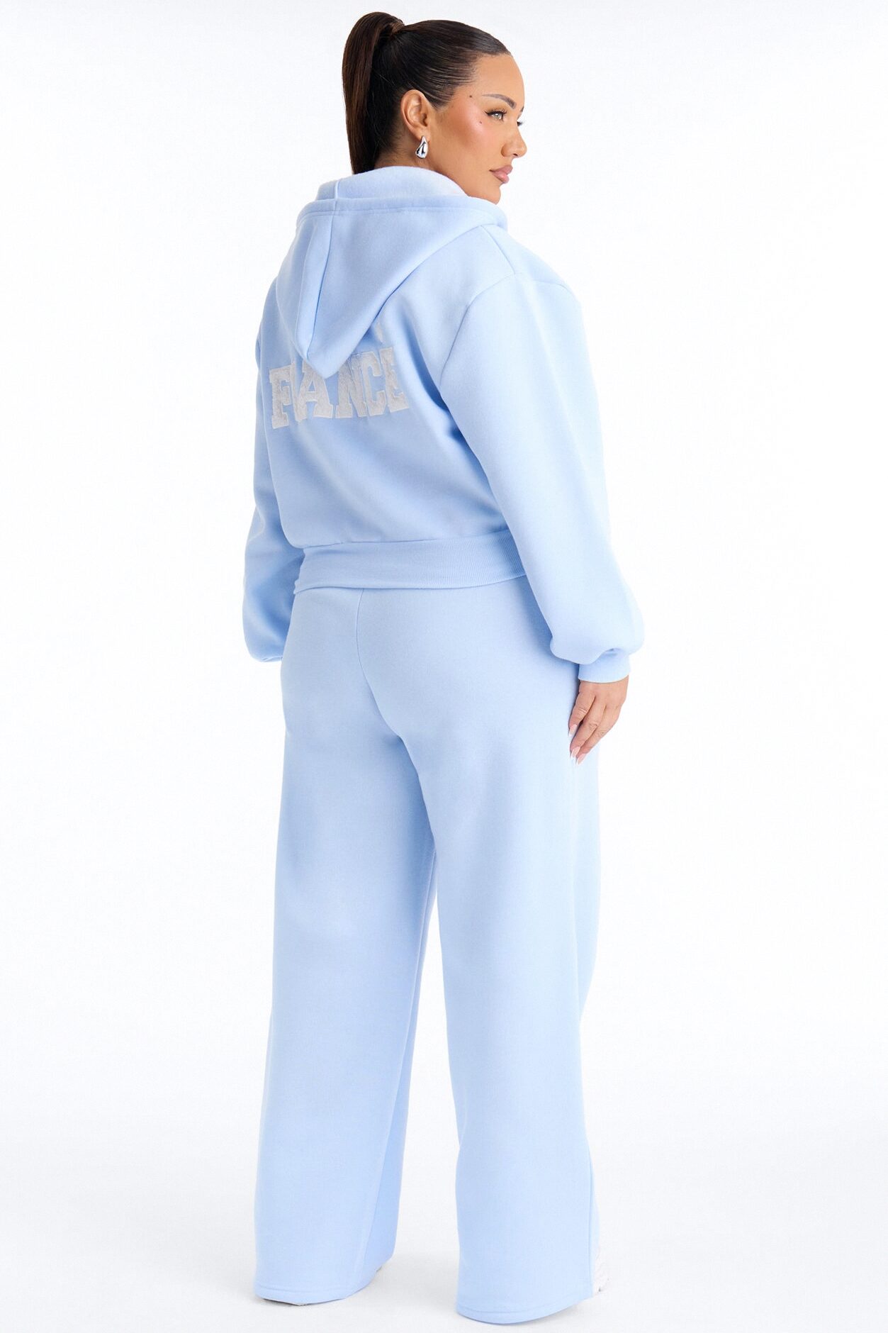 She's A Fiancé Fleece Pant Set - Light Blue