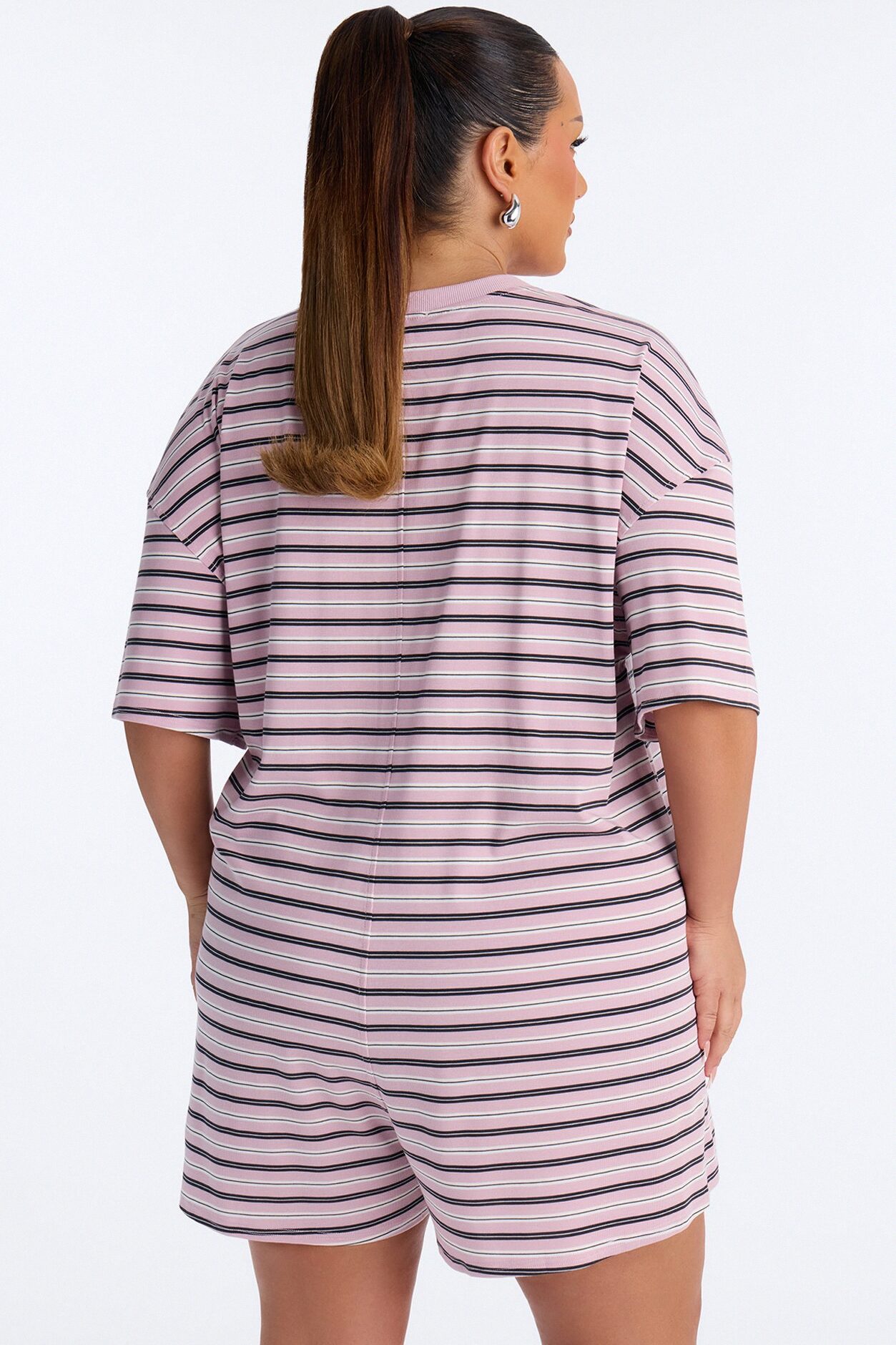 Throw Her On Striped Romper - Pink