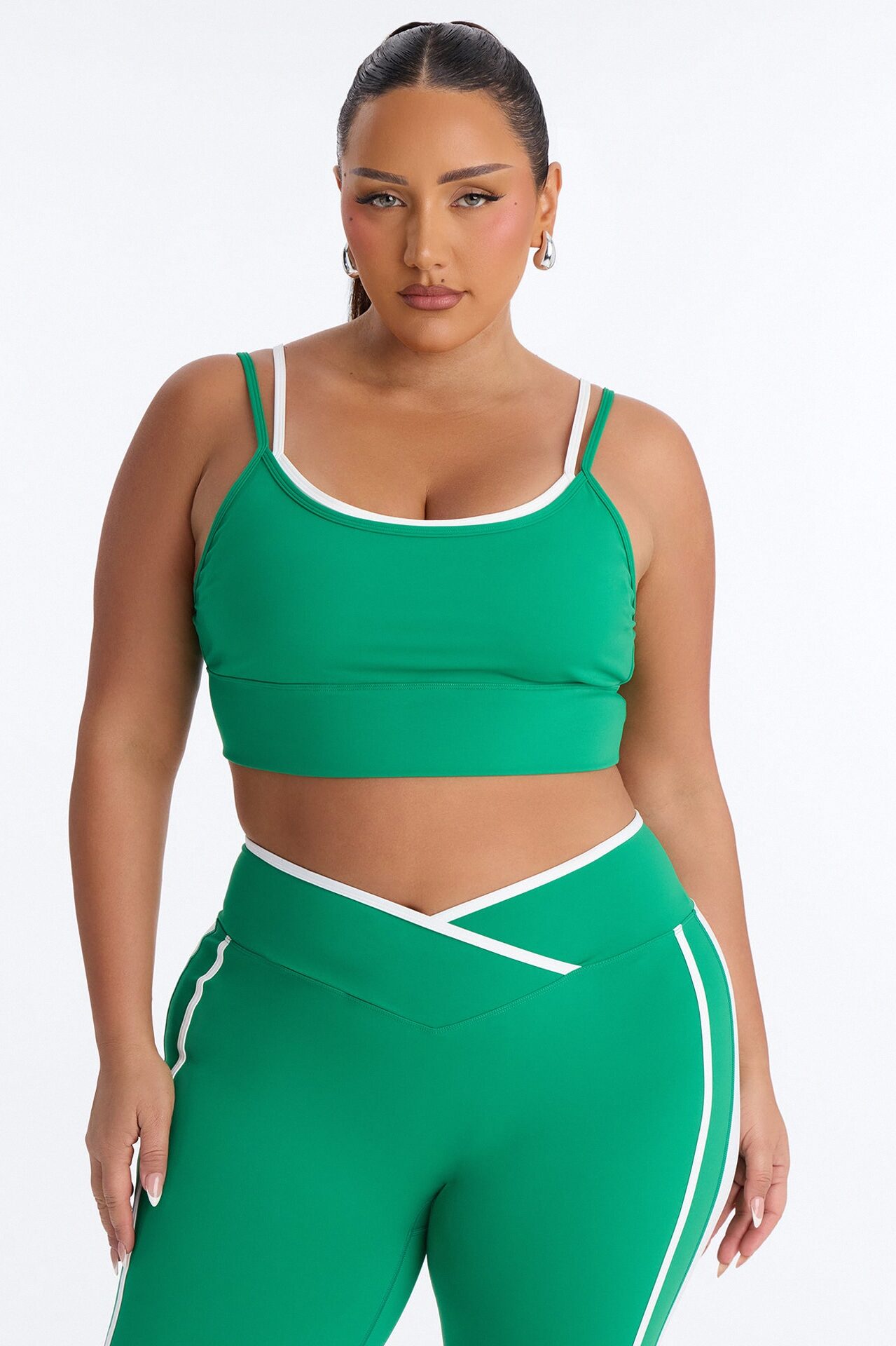 Gym Crush Active V Waist Flare Legging Set - Kelly Green