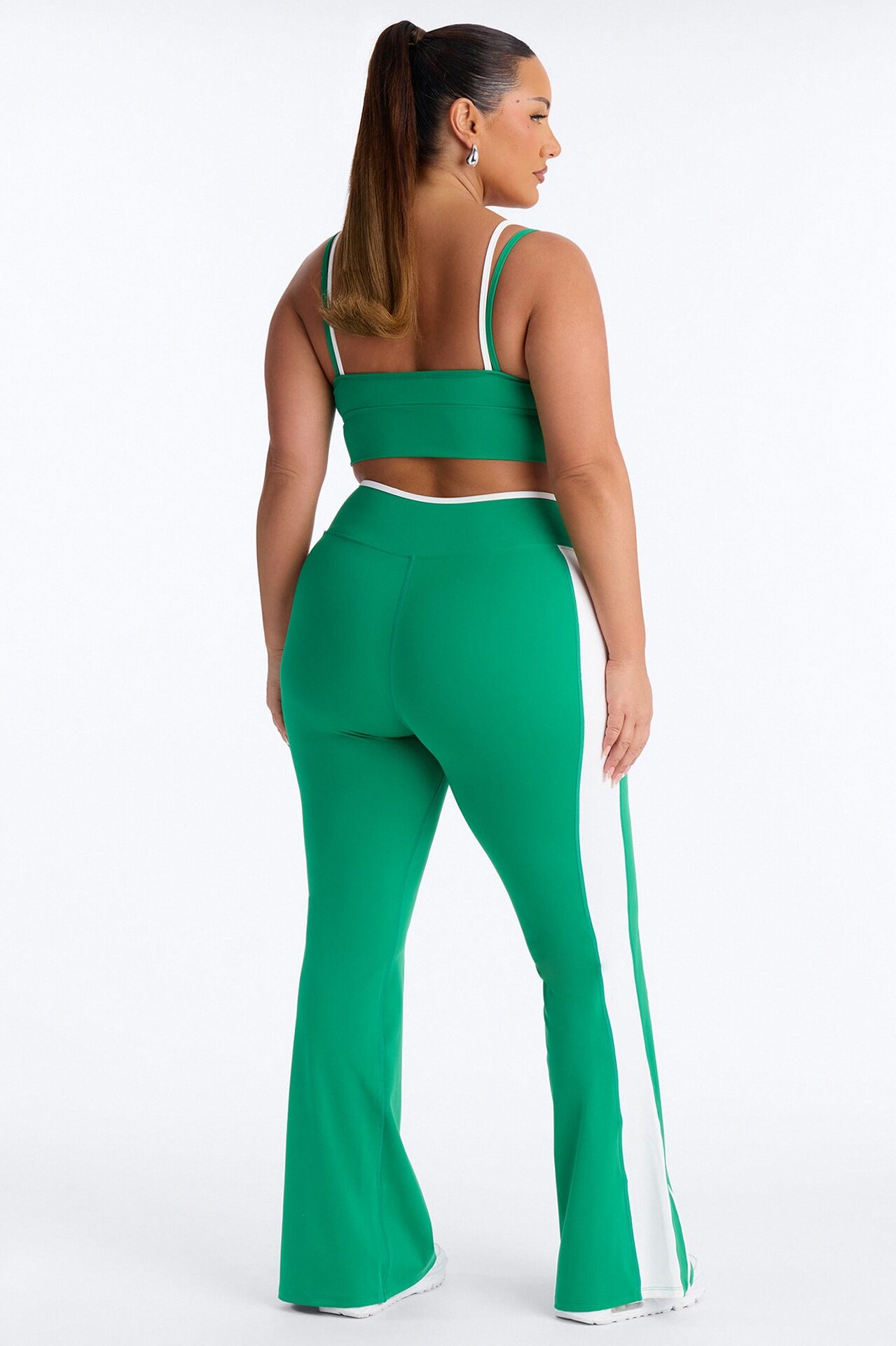 Gym Crush Active V Waist Flare Legging Set - Kelly Green