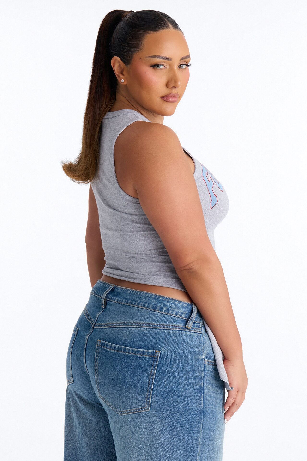 Forever Reckless Asymmetrical Tank Top - Heather Grey