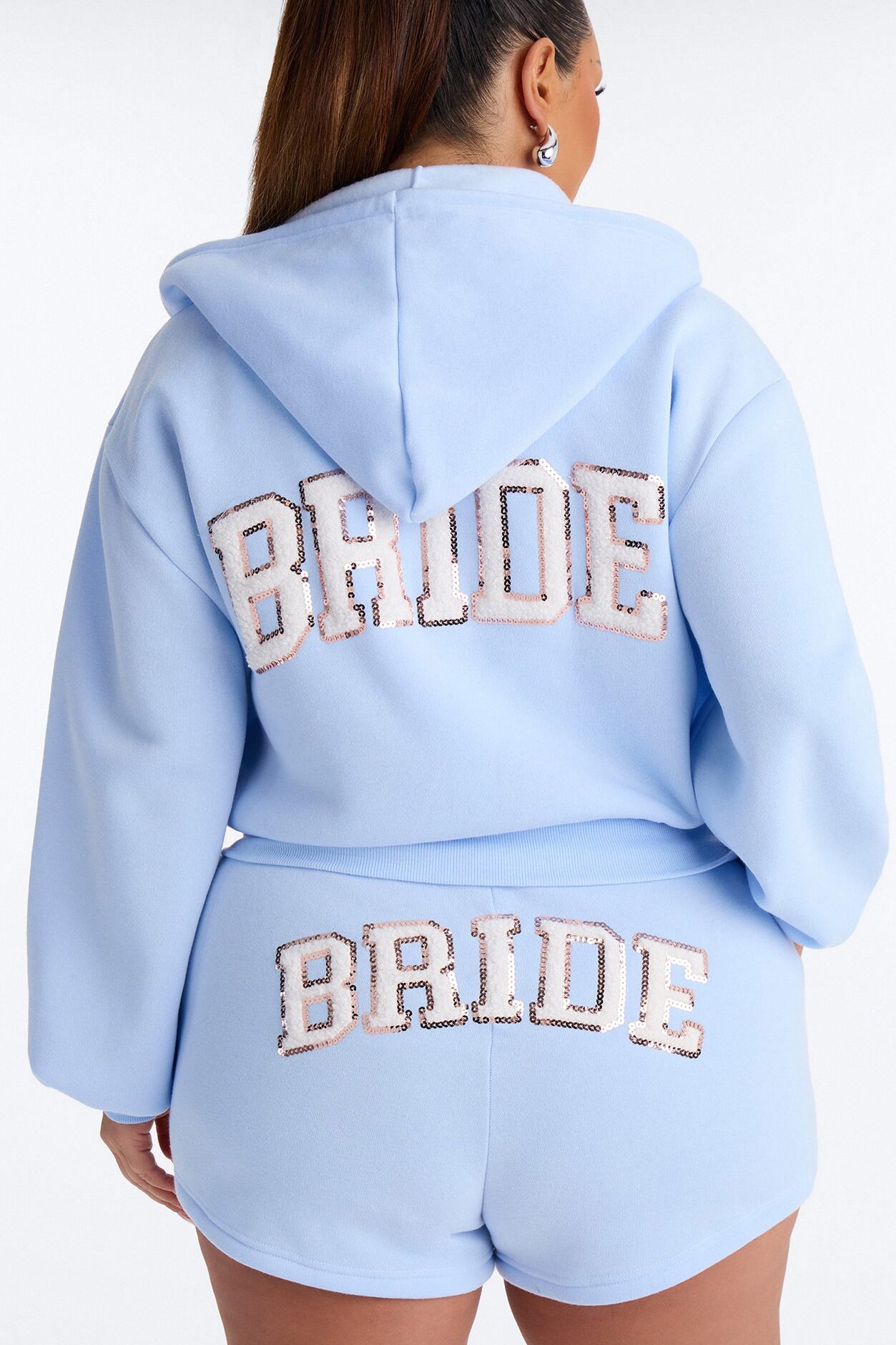 Bride To Be Fleece Short Set - Light Blue