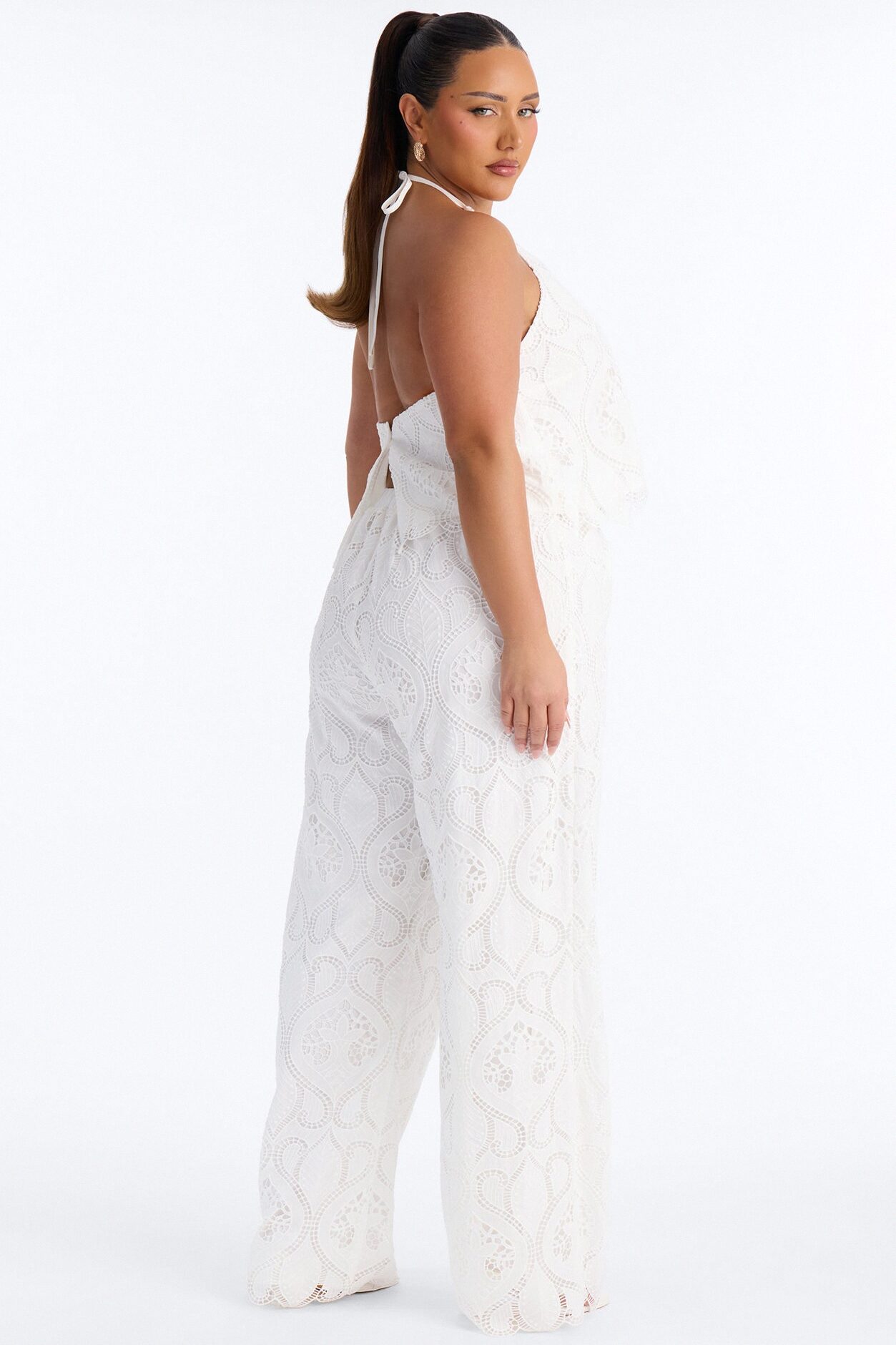 Zaria Eyelet Pant Set - White
