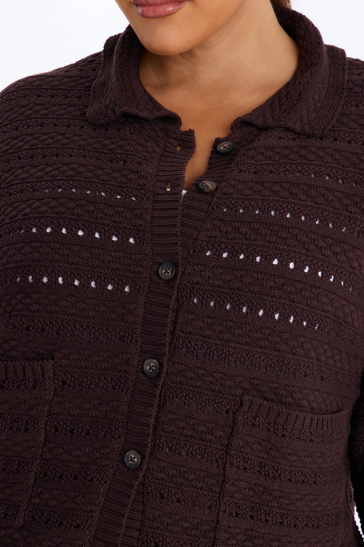Free Spirit Crochet Short Set - Brown