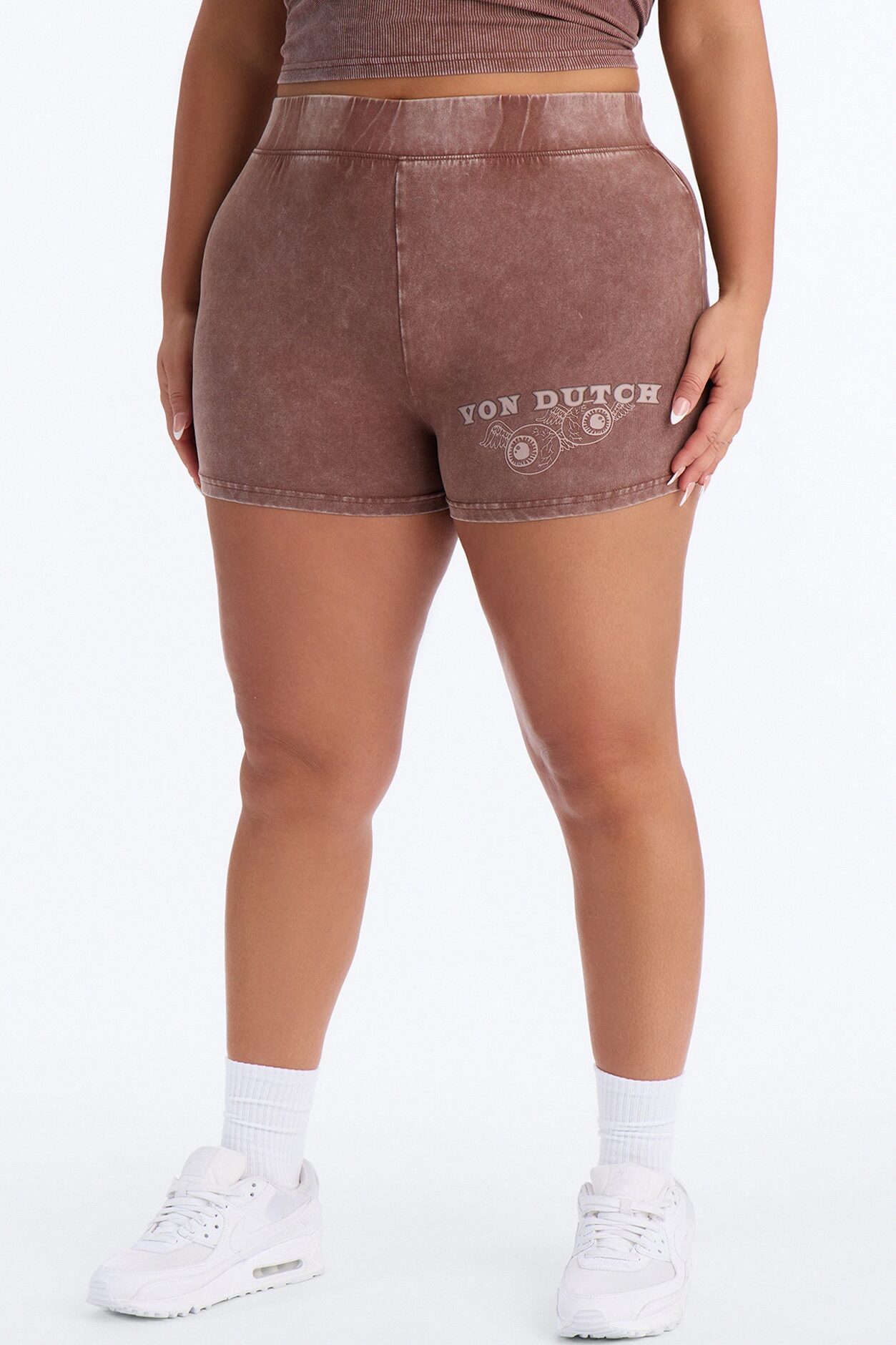 Von Dutch Washed Hot Short - Brown