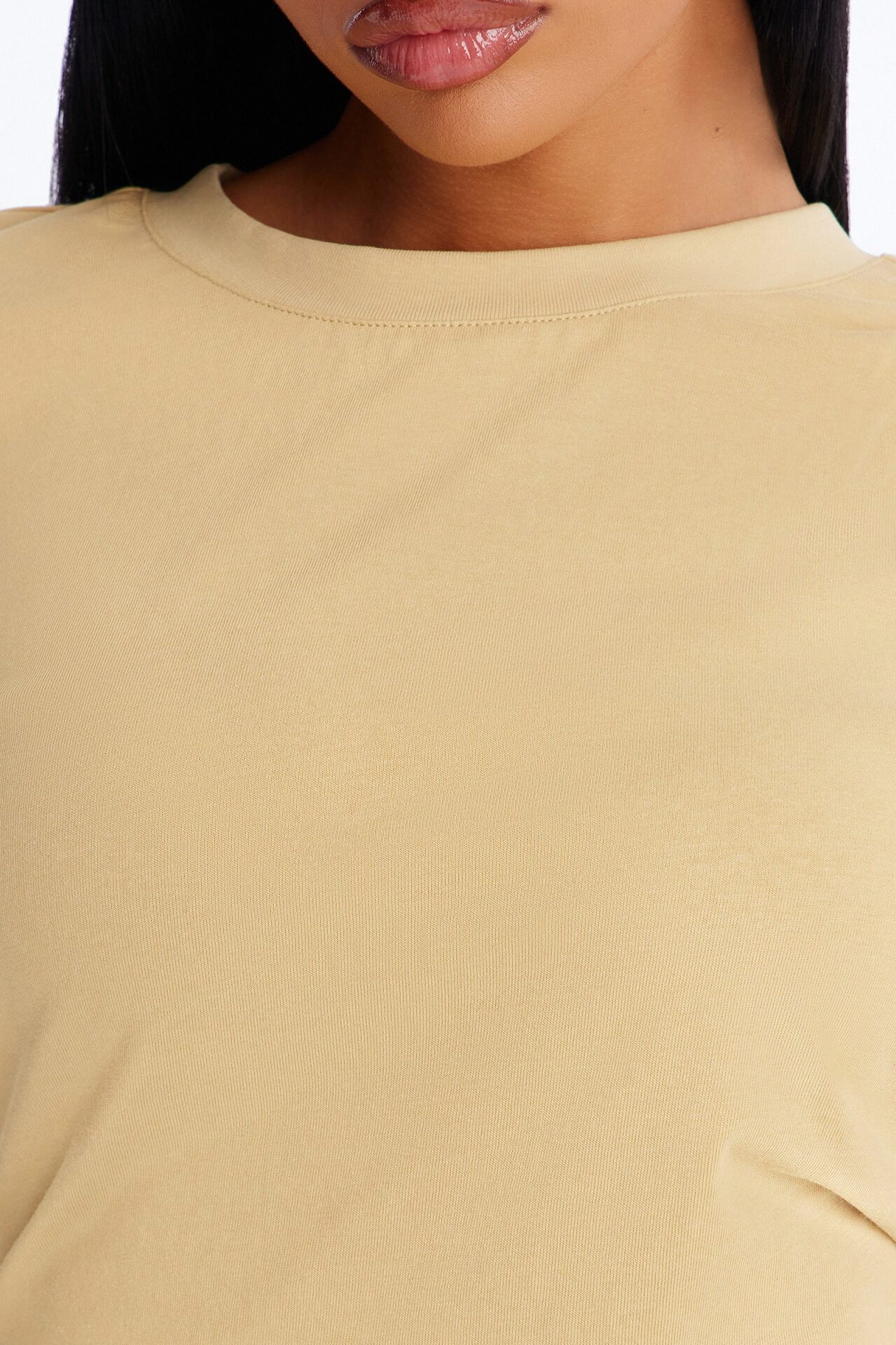 Mila Cinched Waist Asymmetrical T-Shirt - Honey
