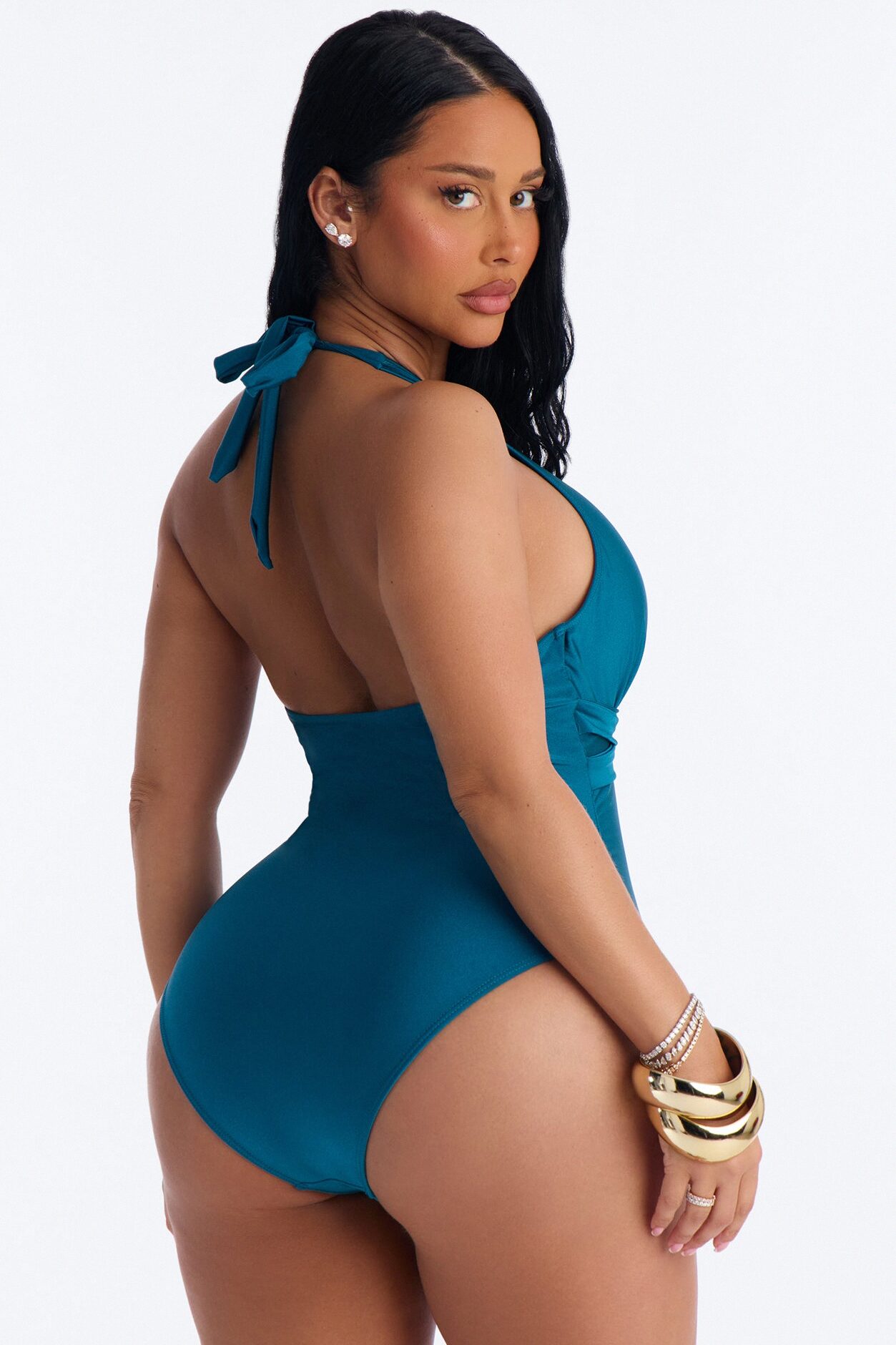 Ellie Plunge 1 Piece Swimsuit - Teal