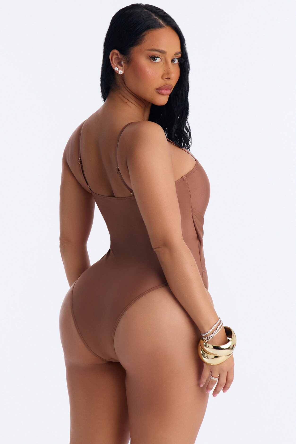 Dancing With You 1pc Swimsuit - Brown
