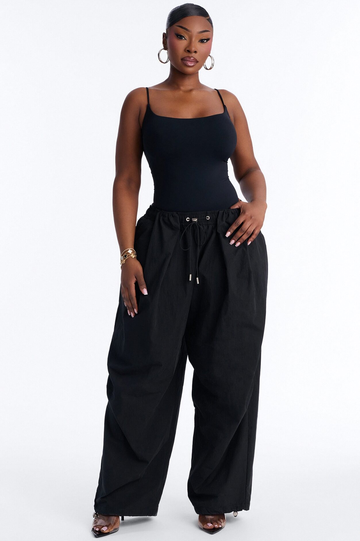 Second Skin Double Lined Square Neck Cami Bodysuit - Black