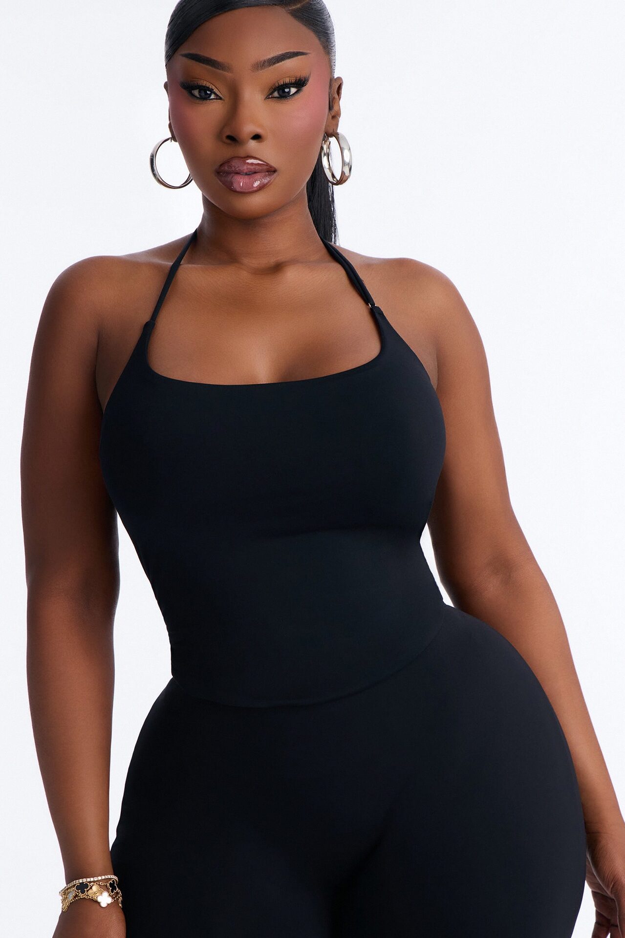 Second Skin Padded Halter Top - Black