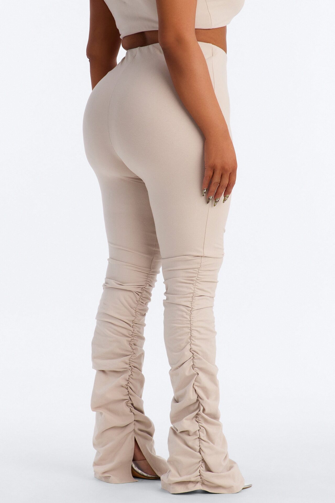 Quinn High Rise Stacked Legging - Stone