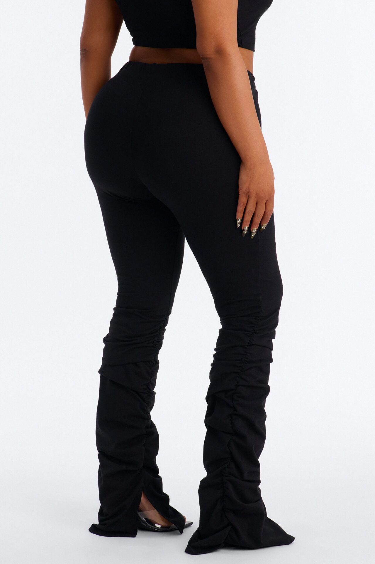 Quinn High Rise Stacked Legging - Black