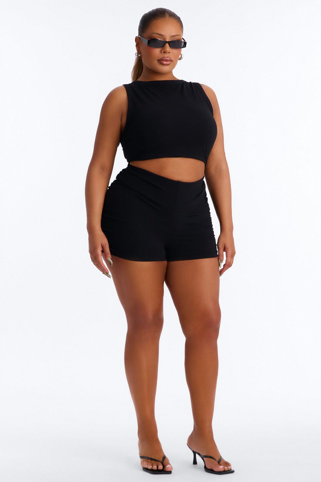Quinn High Neck Tank Top - Black