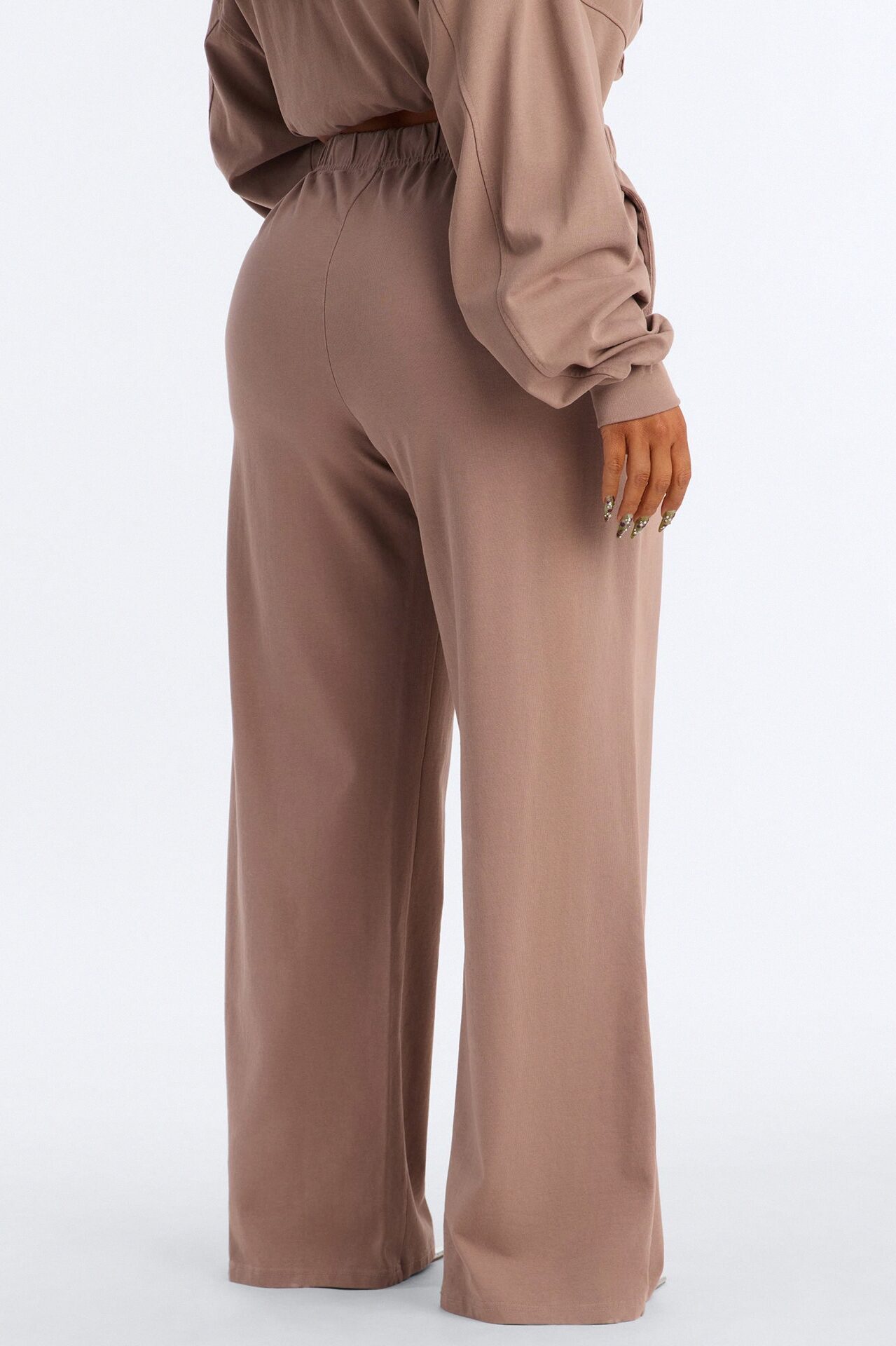 Ellie Wide Leg Pull On Pant - Taupe