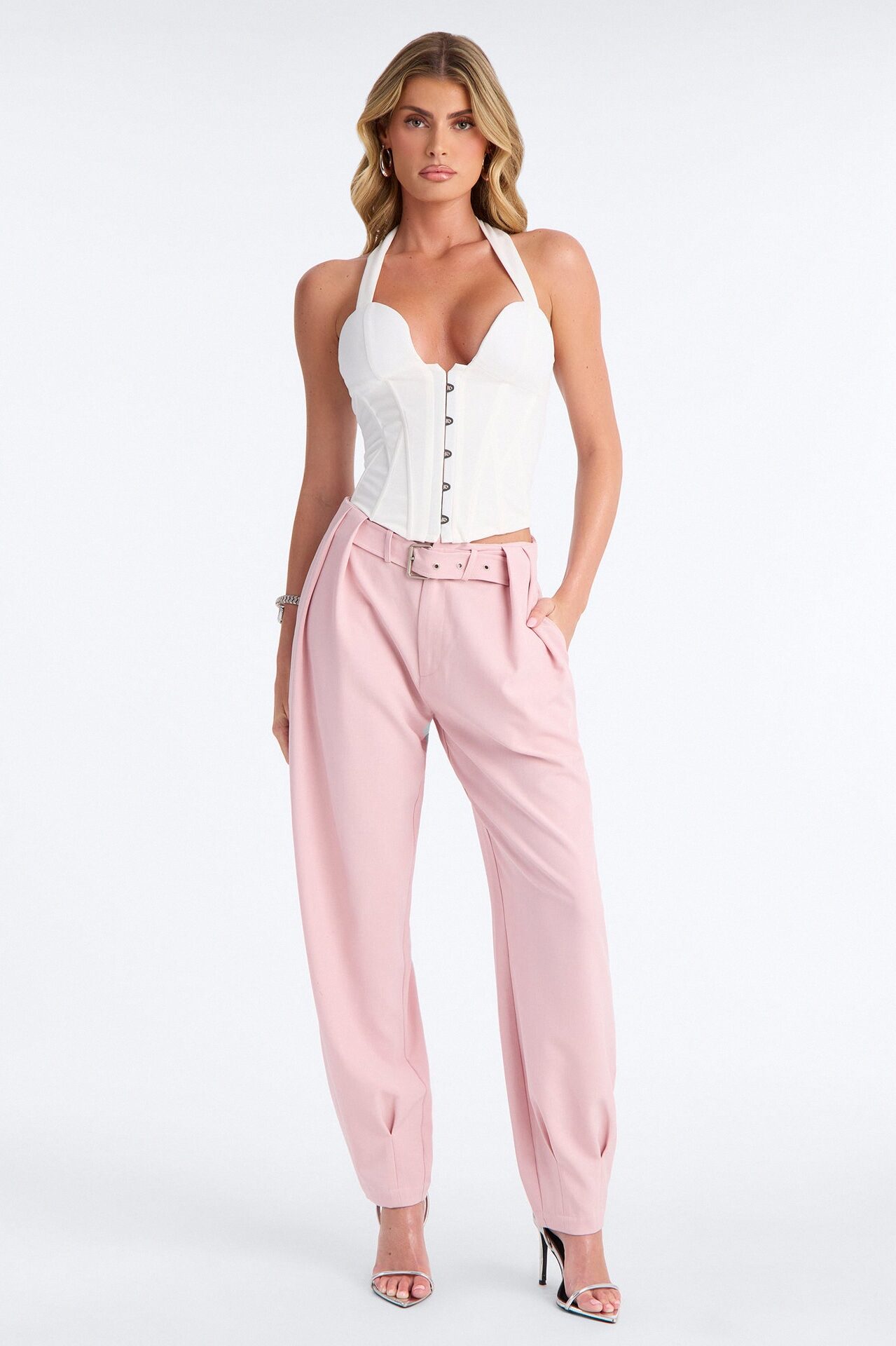 Hottest Lover Girl Sleeveless Corset Top - White