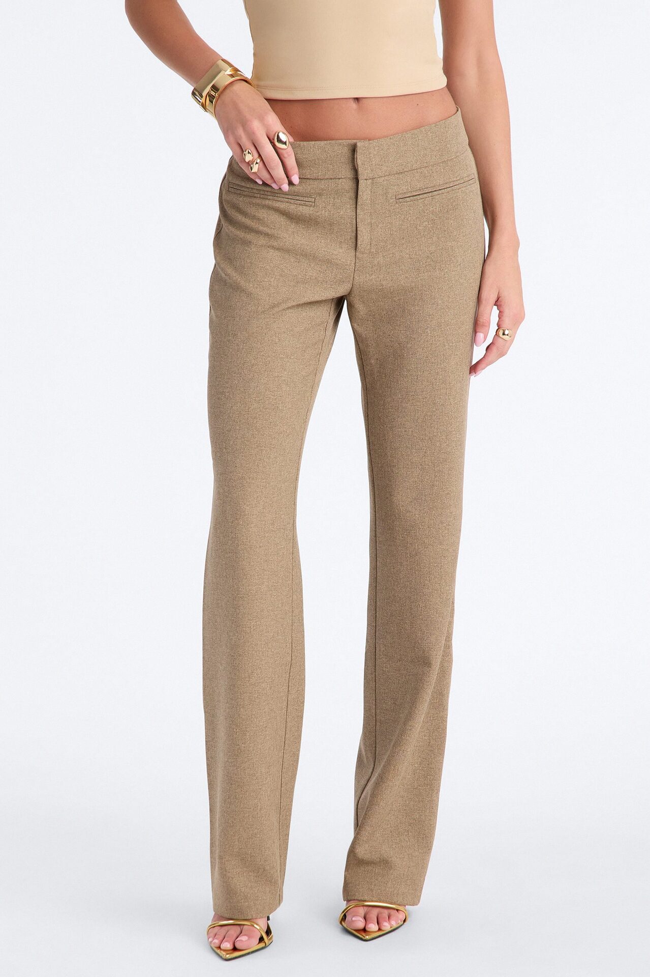 Panthere Low Rise Straight Leg Trouser - Caffe