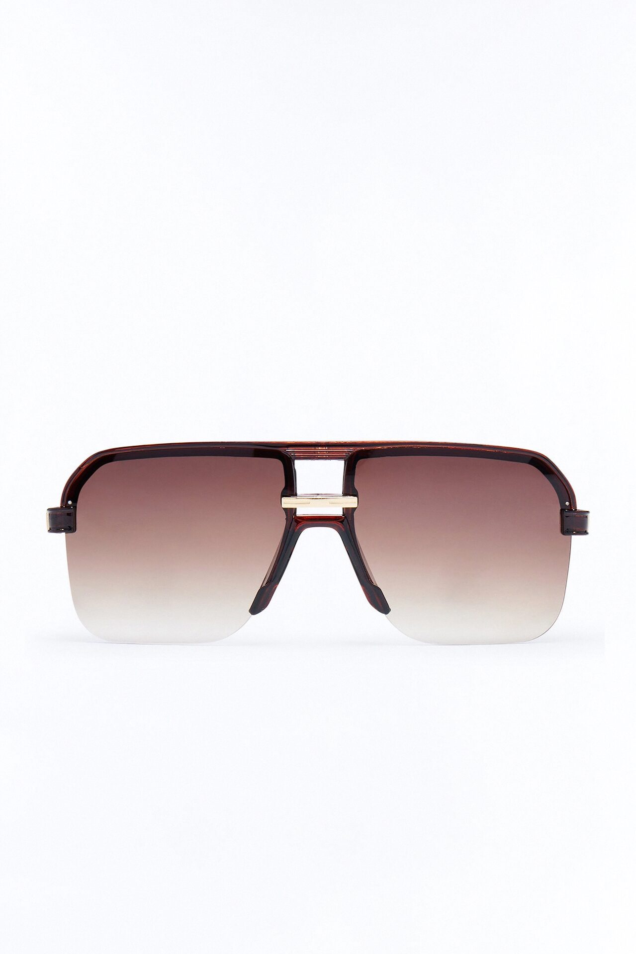 No Closure Aviator Sunglasses - Brown