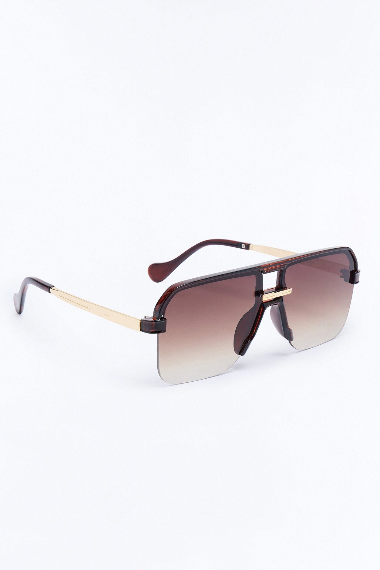 No Closure Aviator Sunglasses - Brown