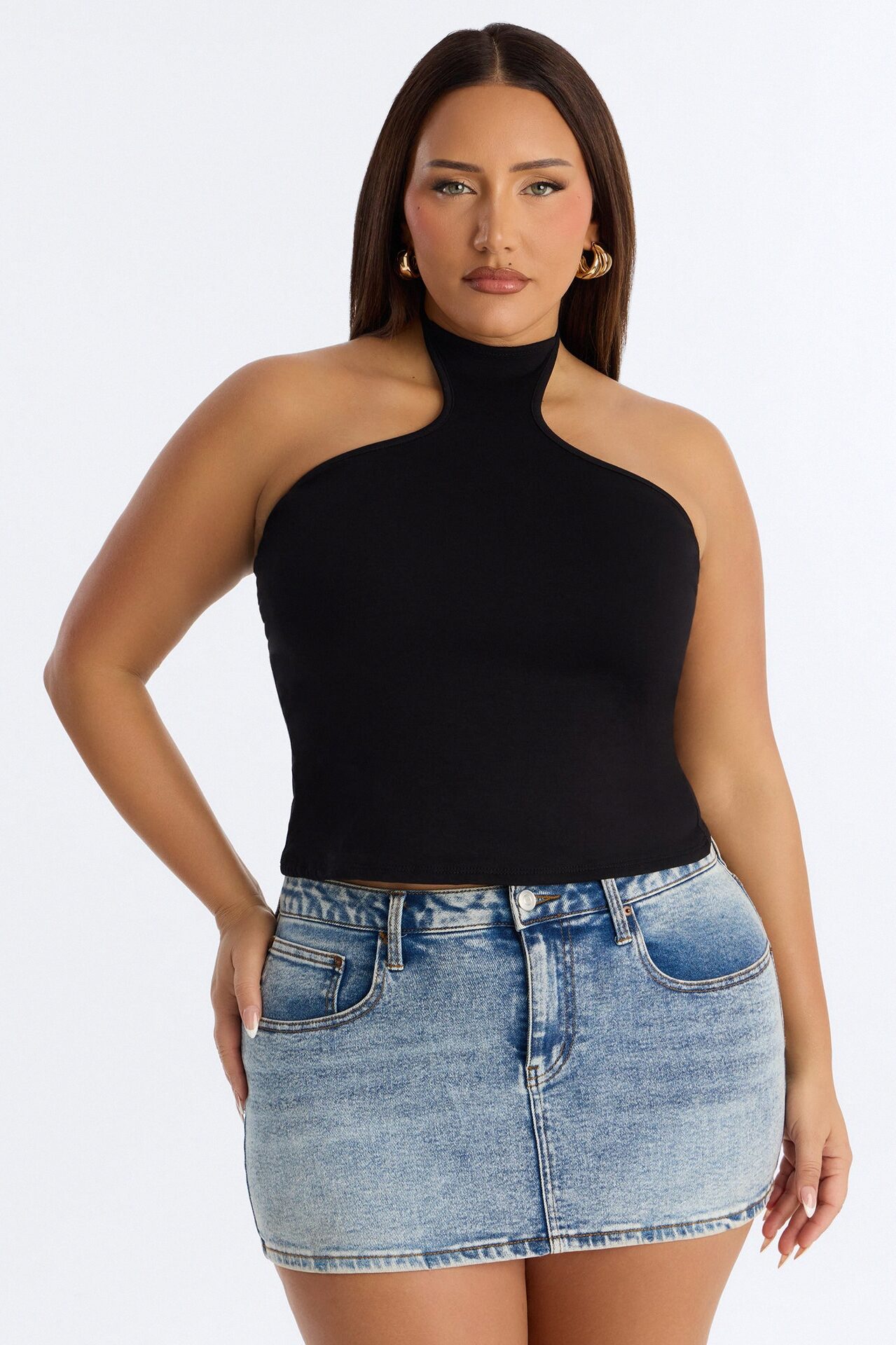 After Hours Sleeveless Halter Top - Black