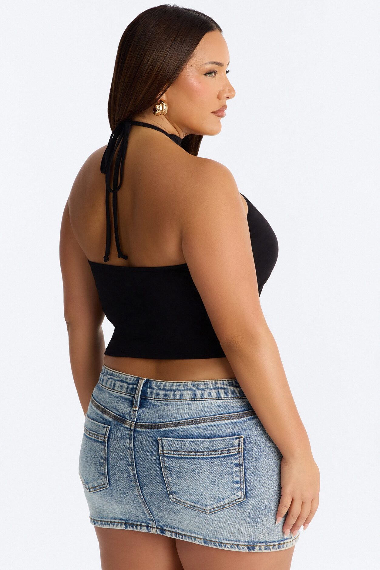 After Hours Sleeveless Halter Top - Black