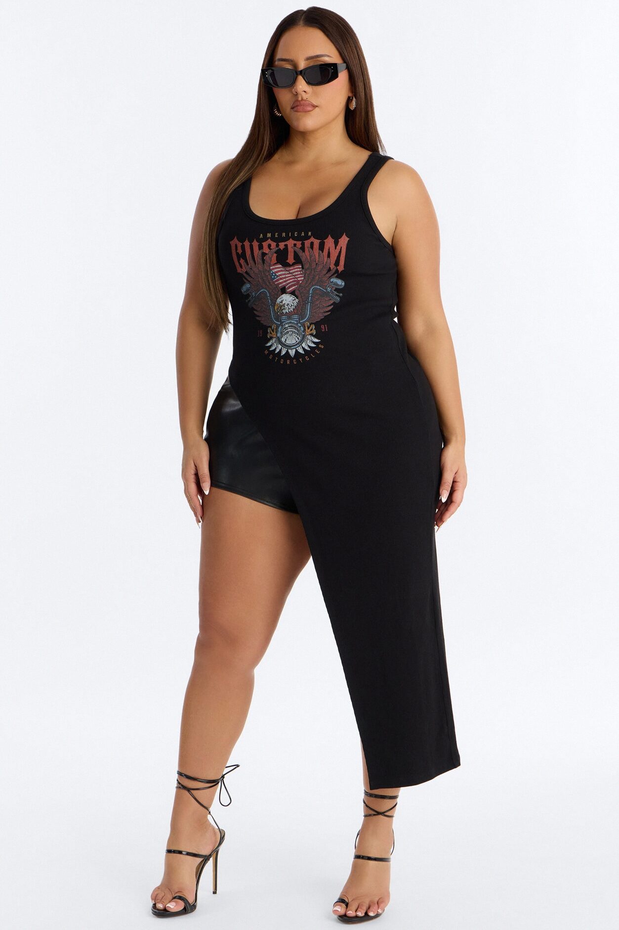 Wild Freedom Ribbed Long Tank Top - Black