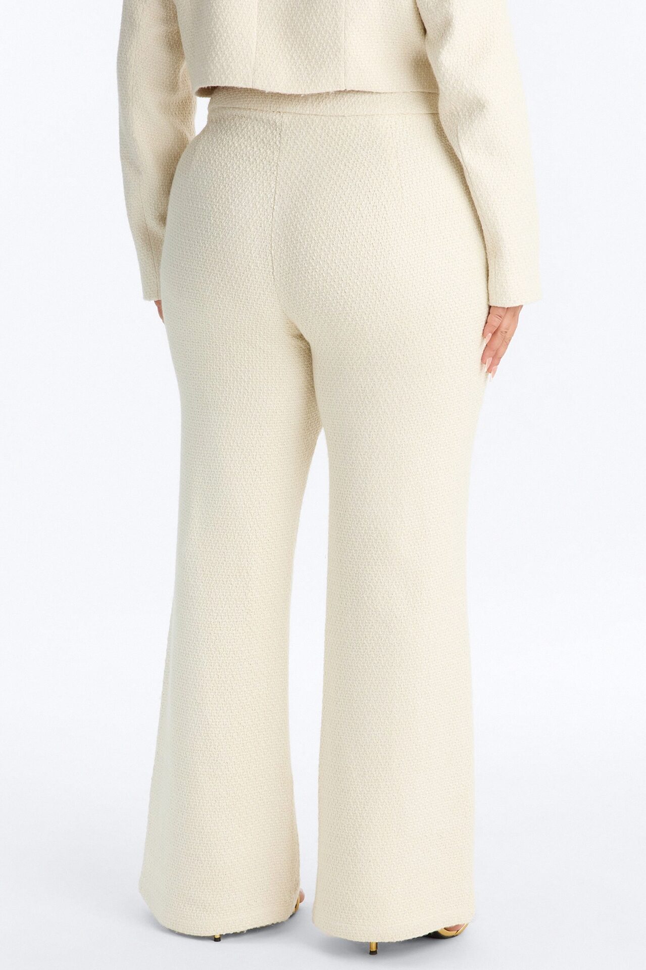 Mary Jane Wide Leg Tweed Pants - Ivory