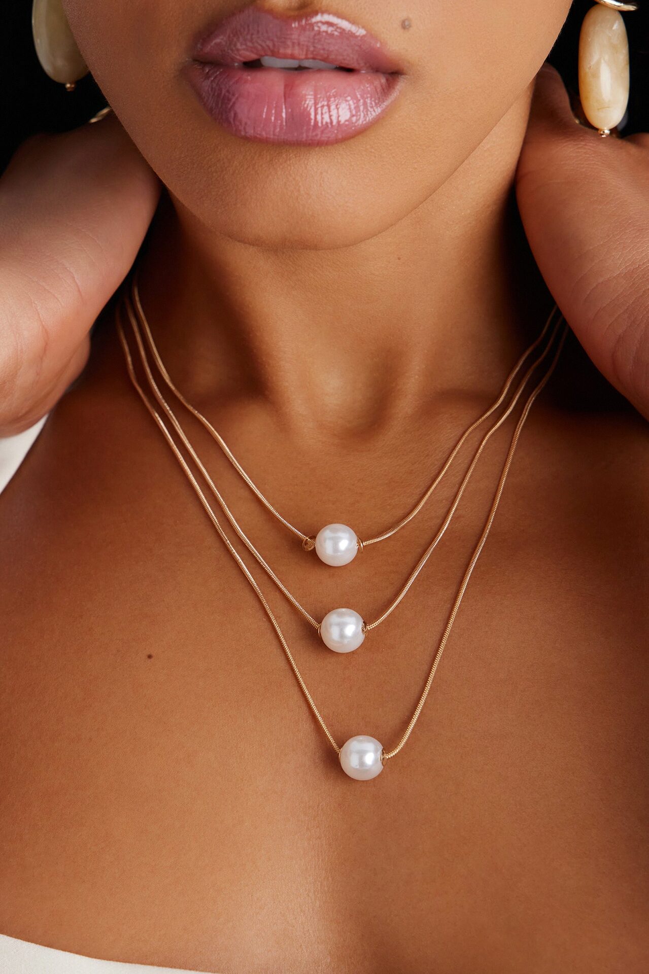 Perfect Touch Pearl Layered Necklace - Gold