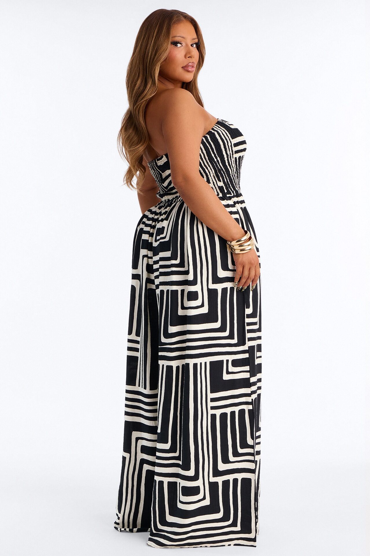 Aurora Strapless Wide Leg Jumpsuit - Black