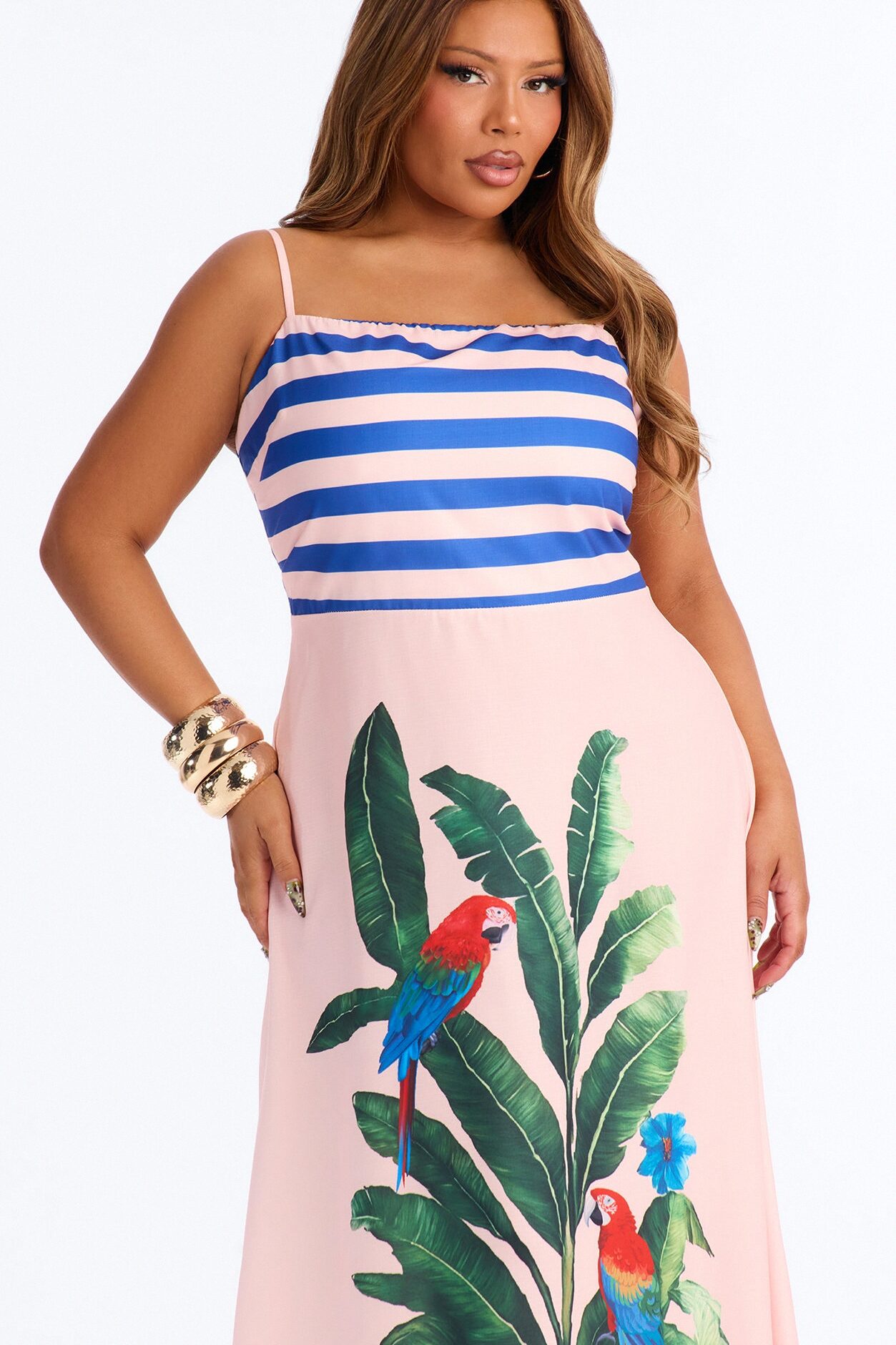 Arabella Flowy Maxi Dress - Pink/combo